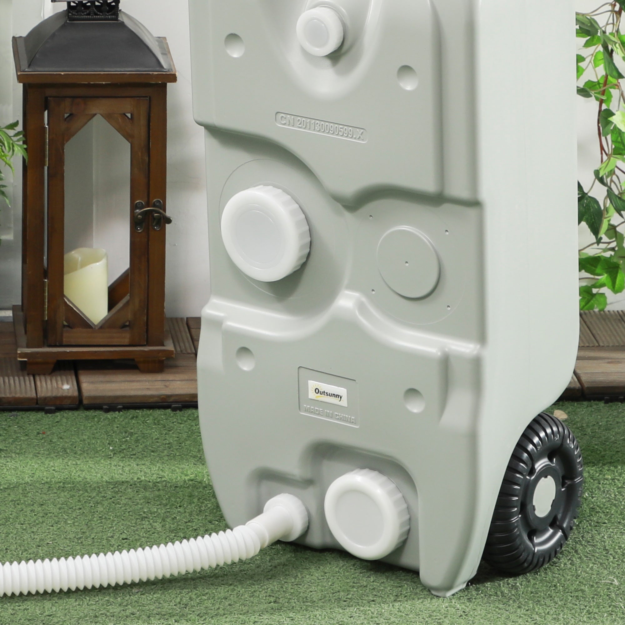 Depósito de Água Portátil 40 L Cinzento - 37x23x80 cm