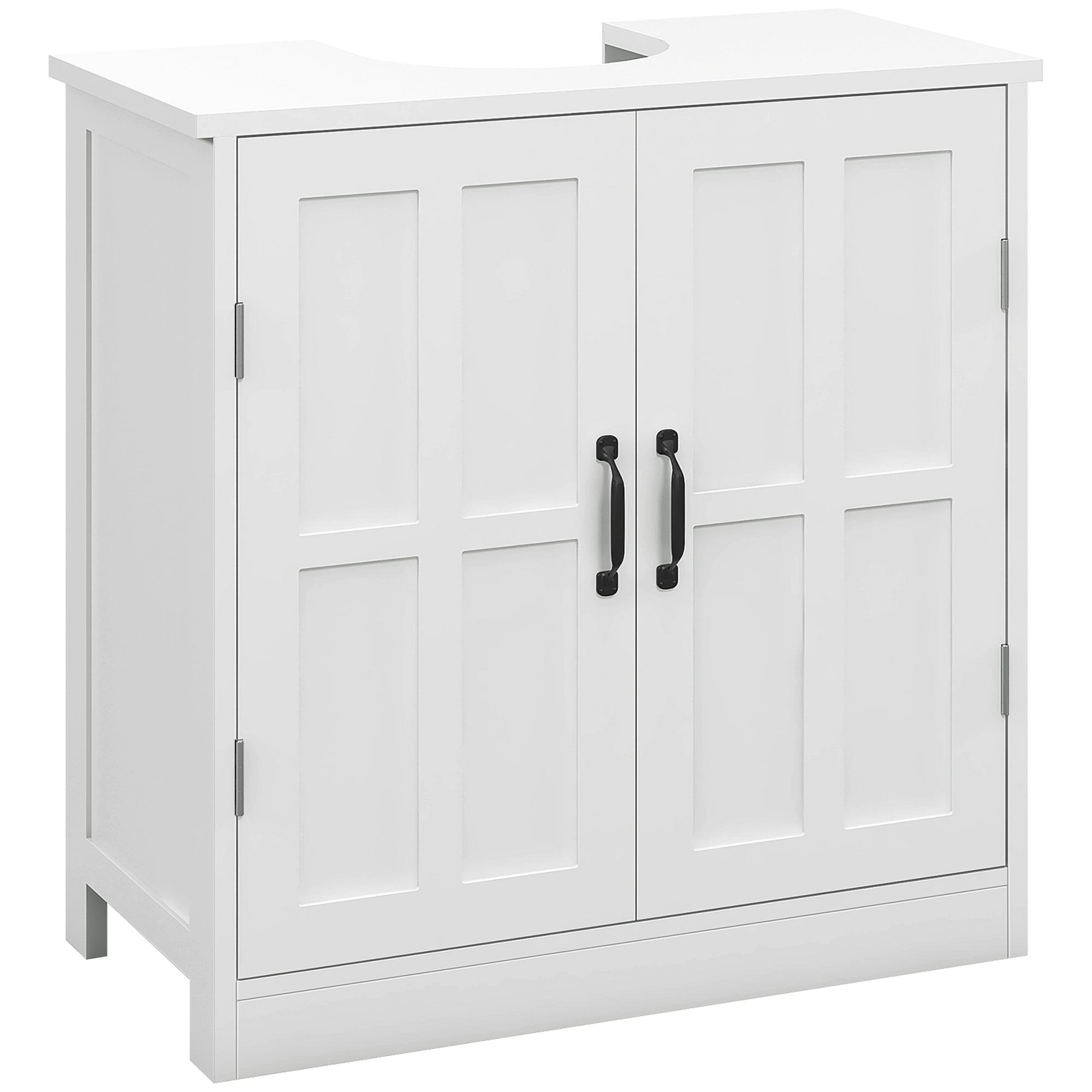 Móvel para Lavatório Branco 60x30x60 cm com 2 Portas e Prateleira Ajustável