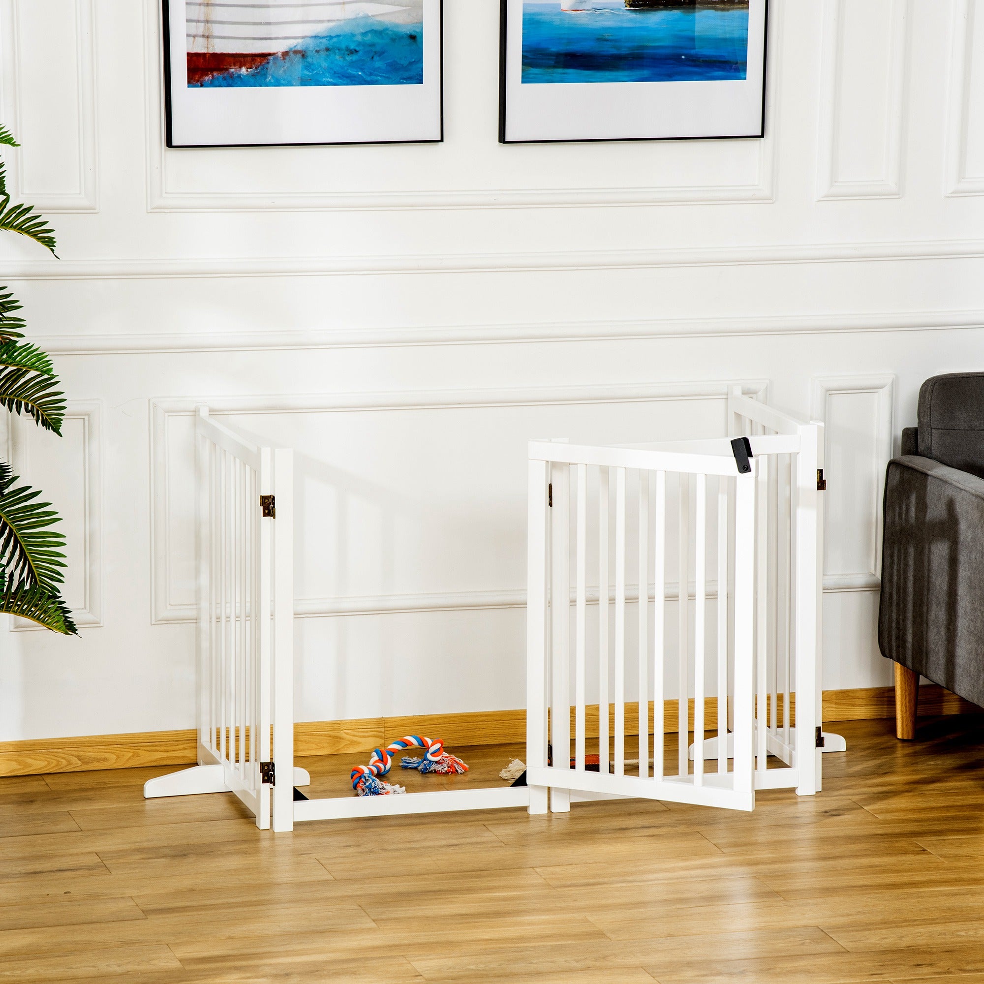 Barreira de Segurança para Cães - 237,5x36x80 cm - Cor Branco