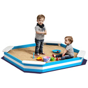 Caixa de Areia Infantil Quadrada Azul 133x133x16 cm