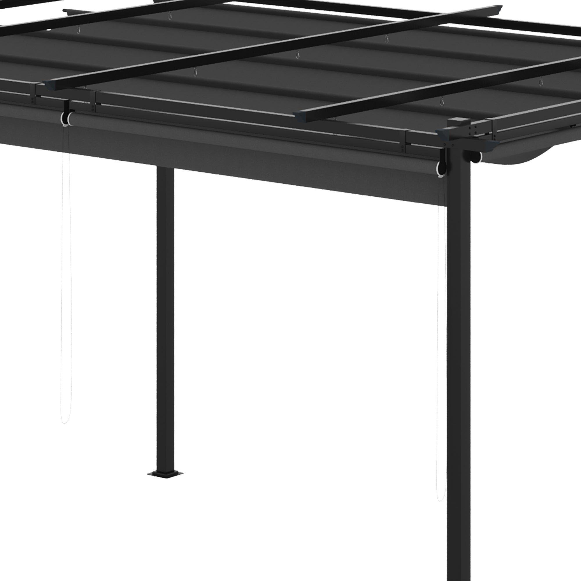 Pérgola de Jardim 3,95x2,95 cm Cinza Escuro Teto Retrátil 4 Cortinas