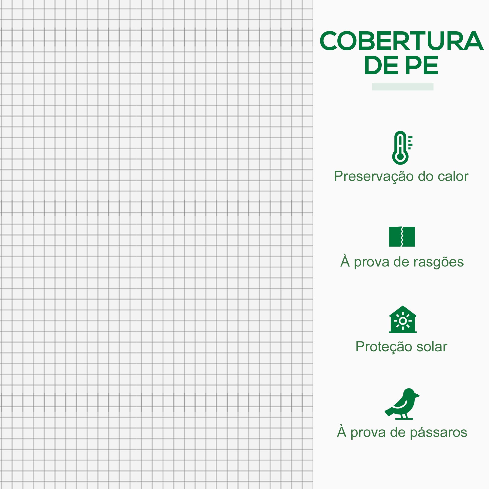 Estufa de Jardim Compacta 200x76x168 cm - Branco