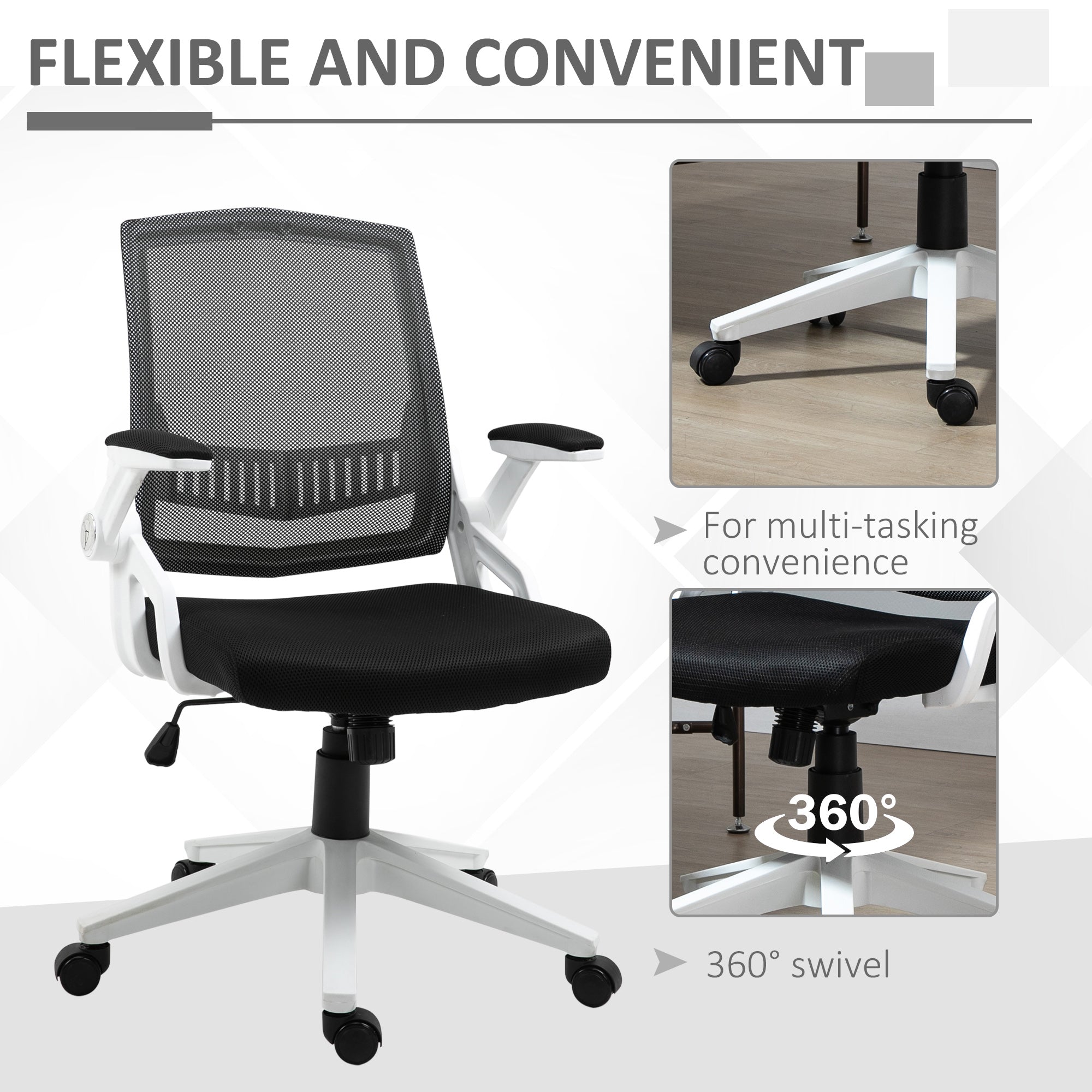 Cadeira de Escritório Ergonômica Preto 61x61x104cm