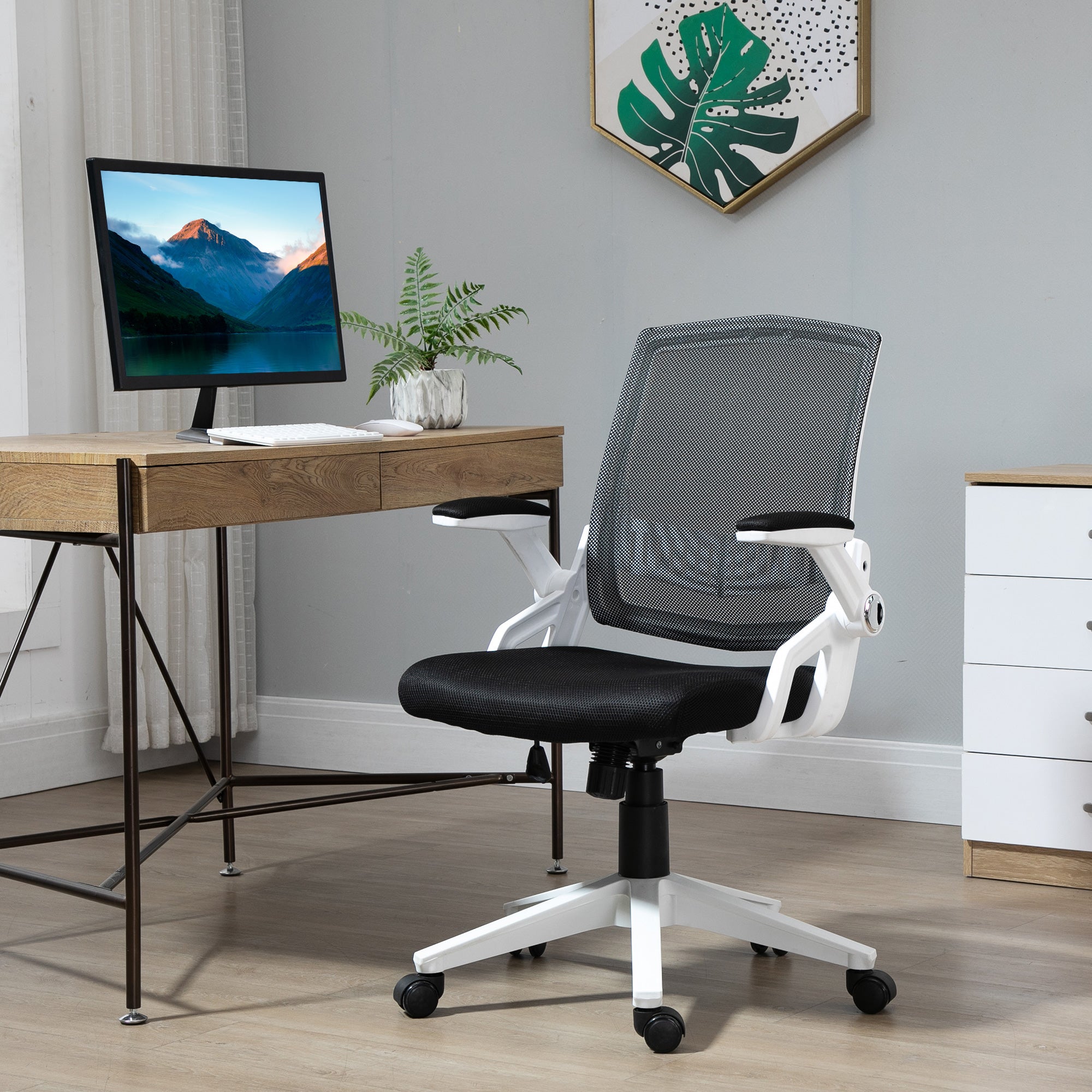 Cadeira de Escritório Ergonômica Preto 61x61x104cm