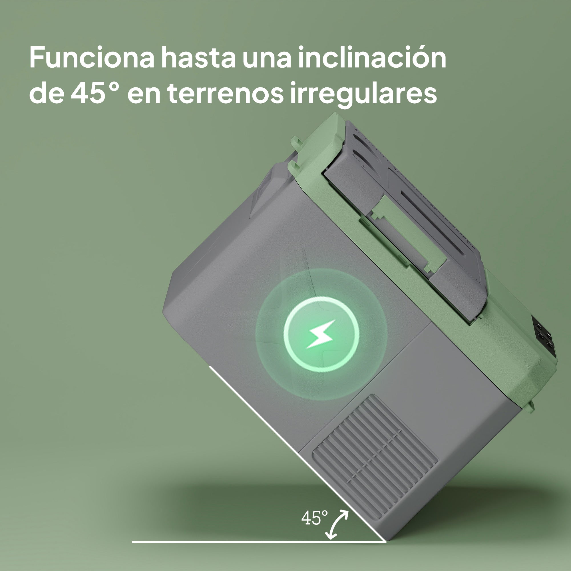 Geleira Portátil Elétrica 24,2L Cinza e Verde - 60,2x33,4x41,4 cm