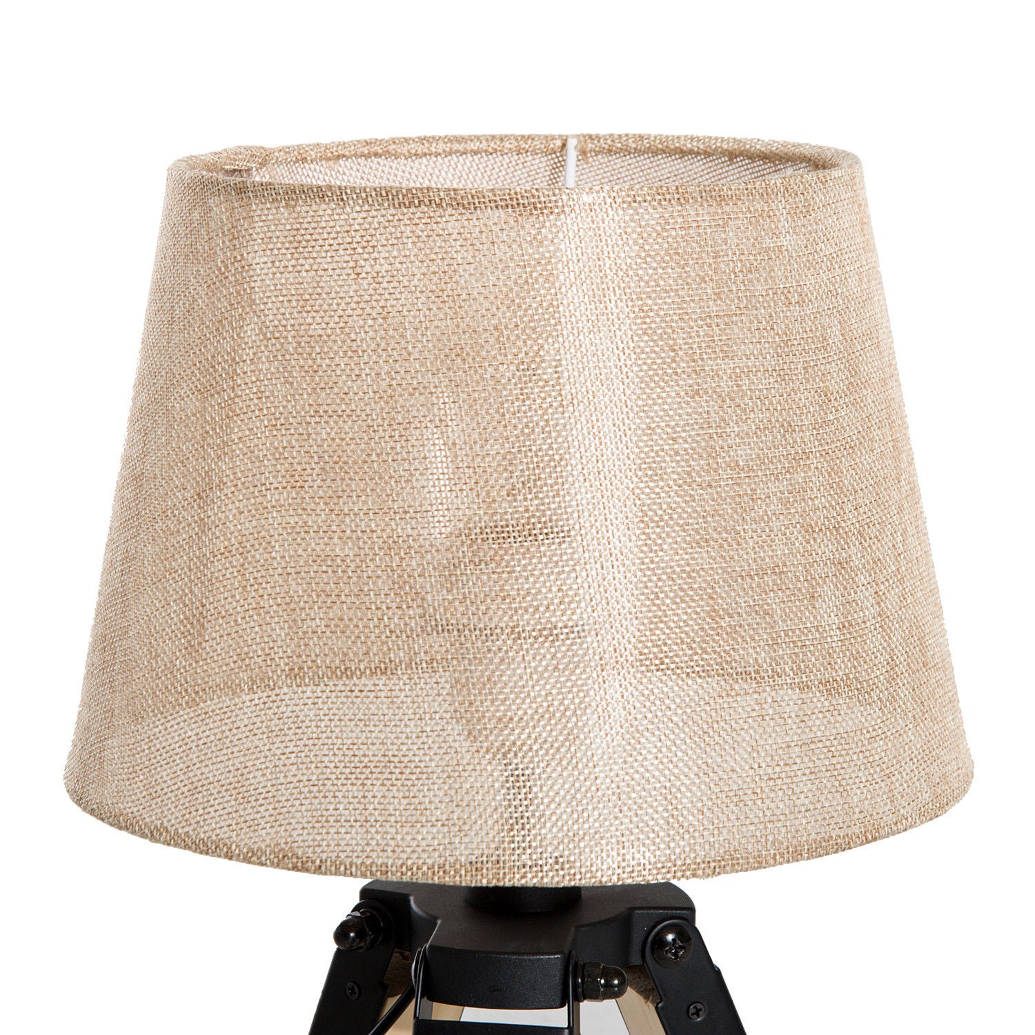Candeeiro de Mesa 24x24x45cm - Cor Creme e Madeira