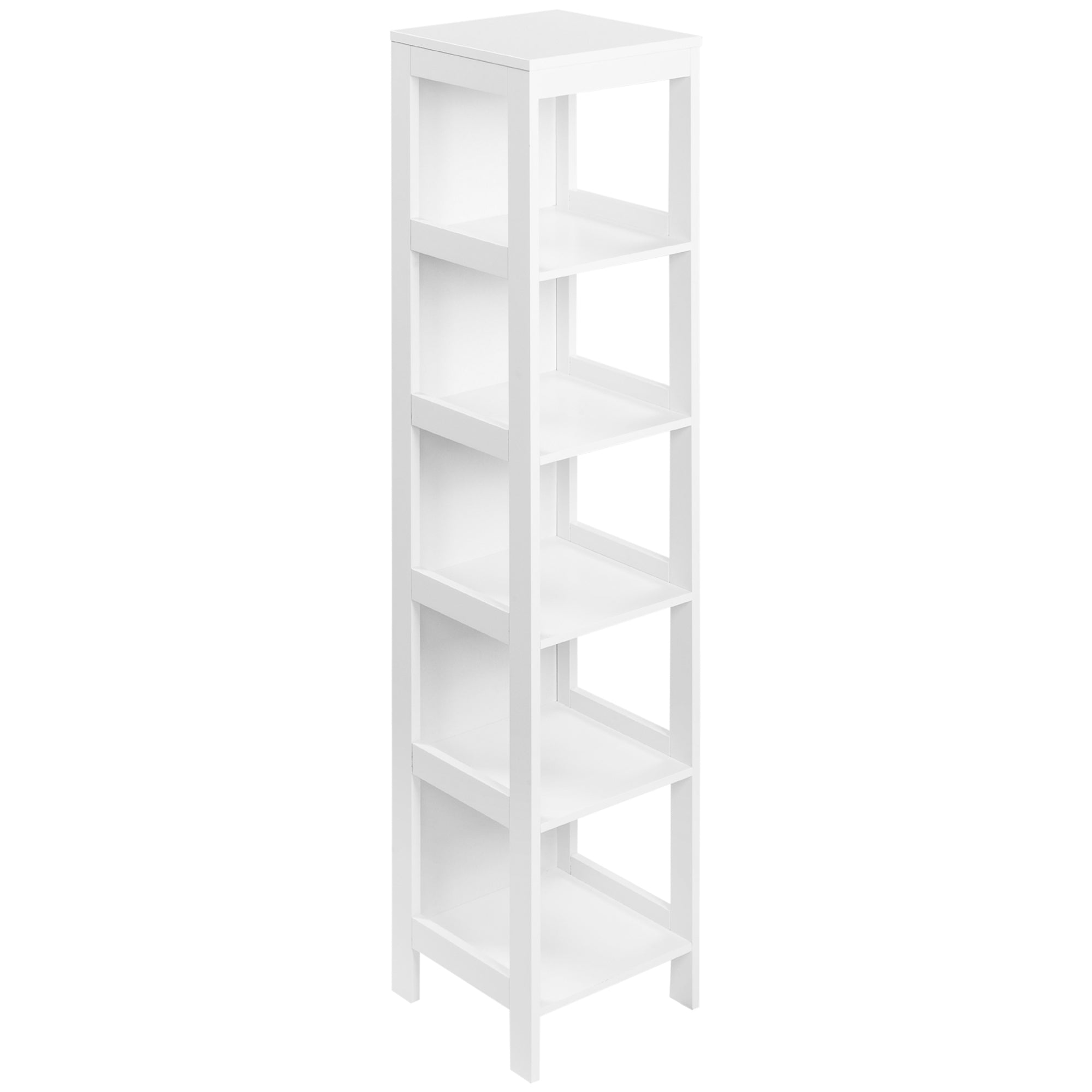 Estante de Casa de Banho 5 Níveis 30x30x140cm Branco