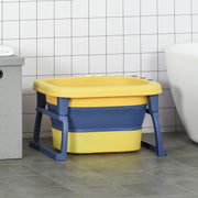 Banheira Dobrável para Bebé – 75,3x55,4x43cm – Azul e Amarelo – Polipropileno e TPE