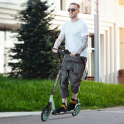 Trotinete Dobrável para Adultos e Crianças – 91.5x36.5x104cm – Preto e Verde – Alumínio, Metal