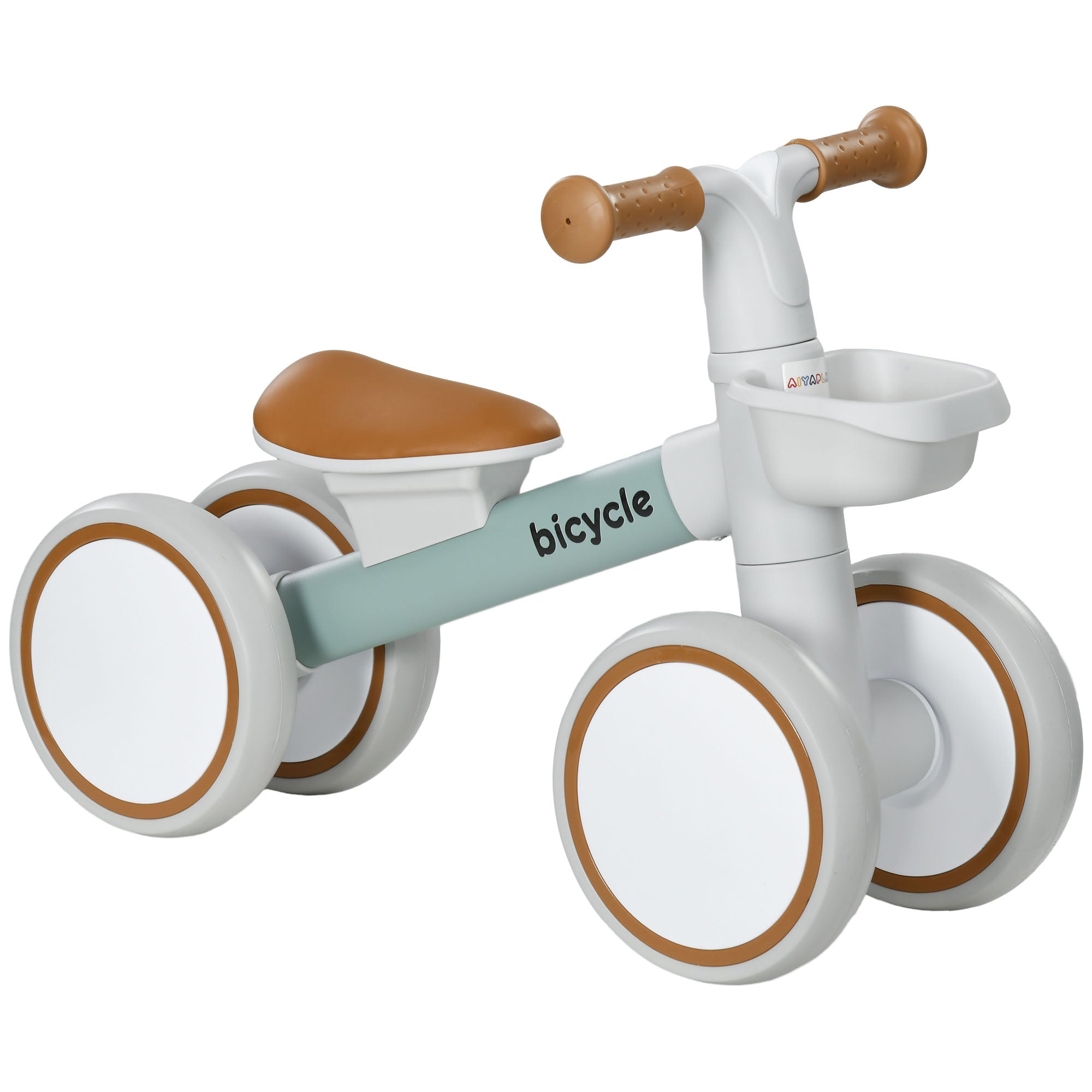 Bicicleta de Equilíbrio Verde para Crianças de 1 a 3 Anos - 56x27x39 cm