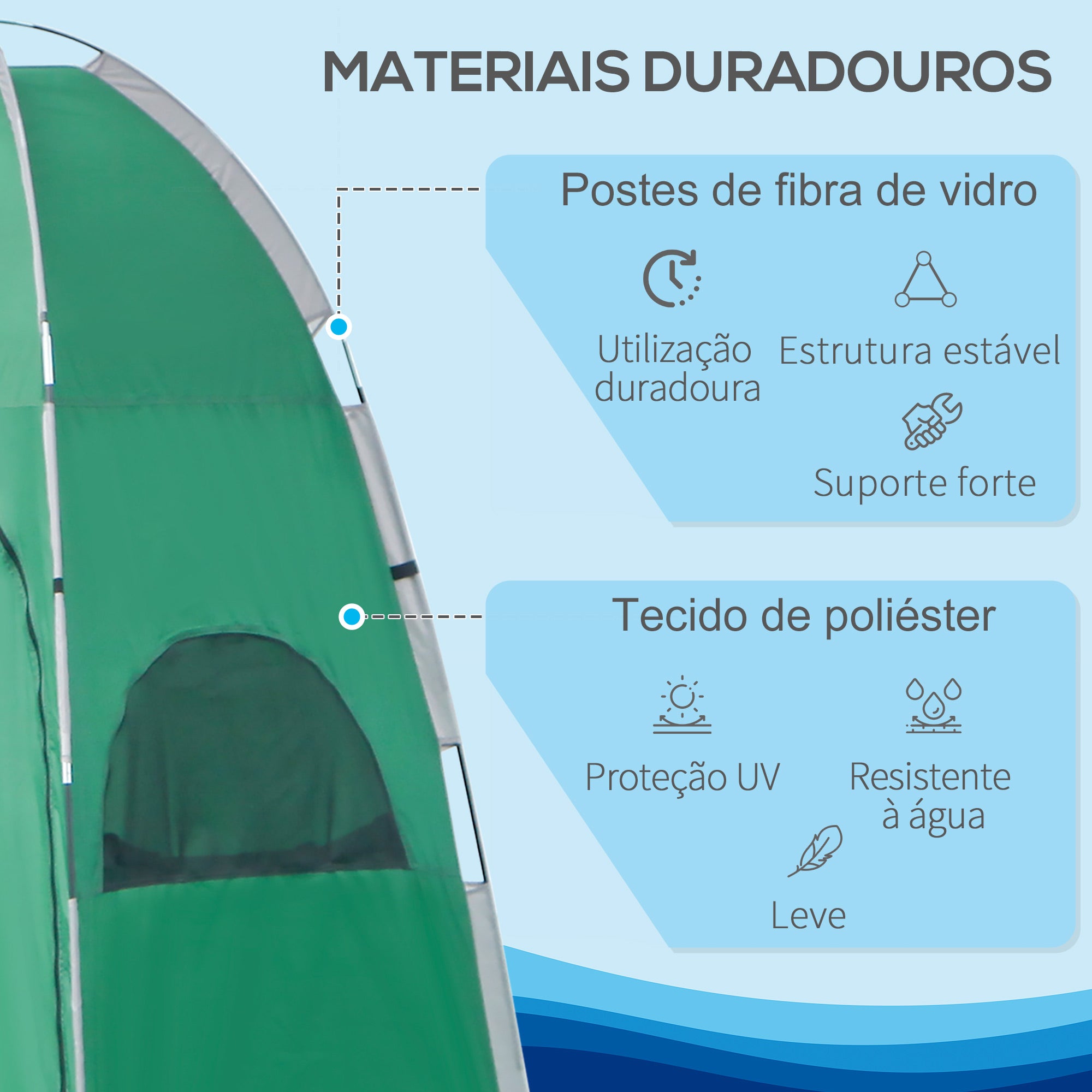 Tenda de Duche Portátil Verde 122x122x213 cm - Espaço Privado e Funcional