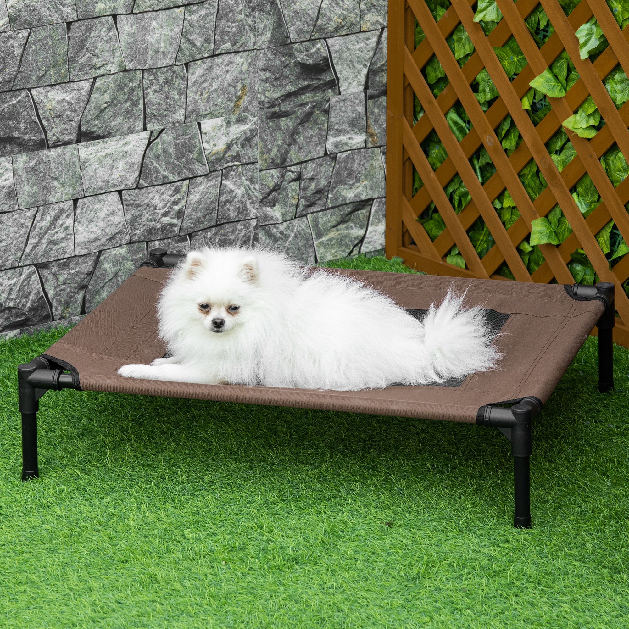 Cama para Animais de Estimação – 76x61x18cm – Marrom – Metal e Tecido Oxford