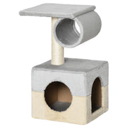 Arranhador para Gatos com Poste de Sisal 31x31x58 cm Cinza e Bege