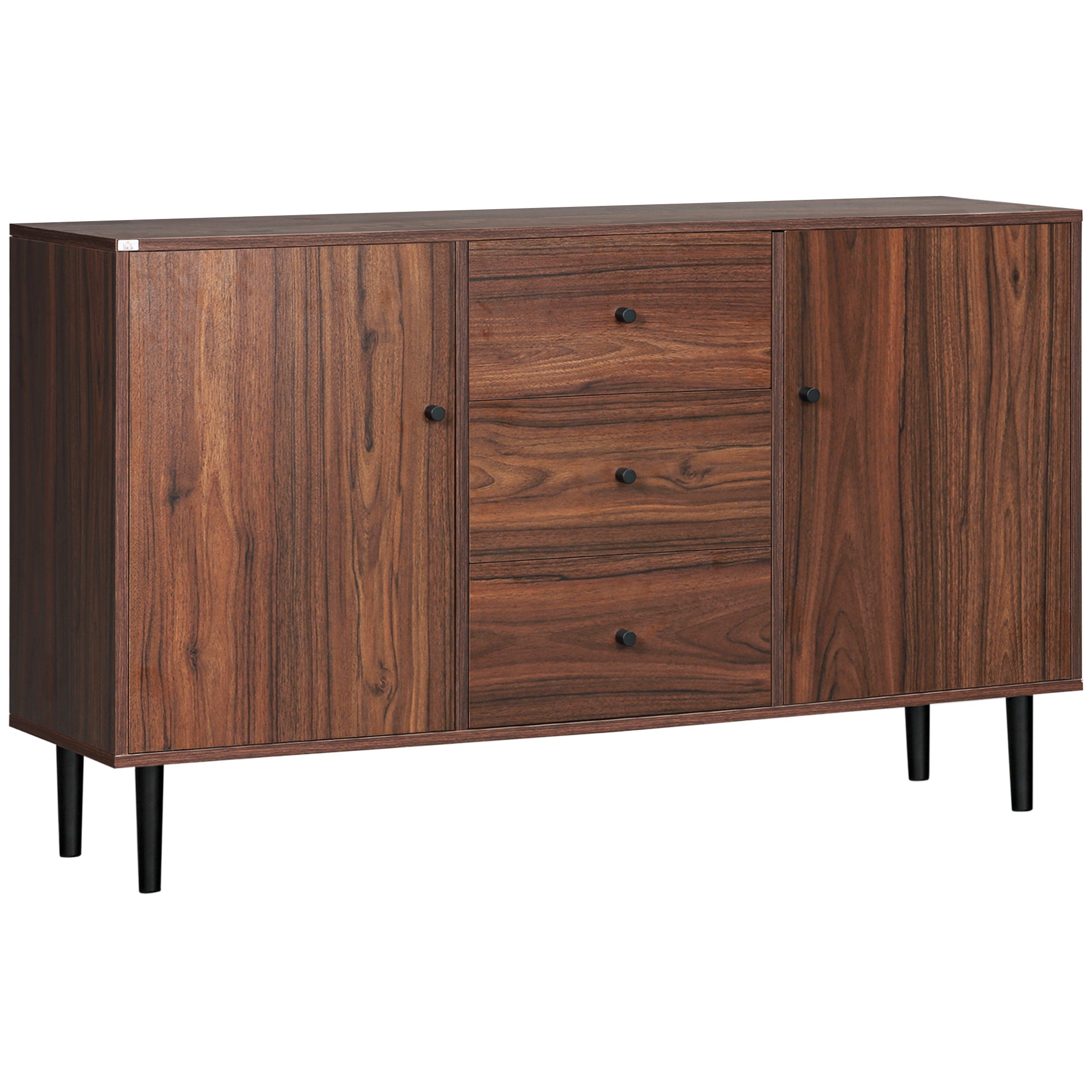 Aparador Buffet Moderno 127x40x76cm Castanho Avermelhado e Preto