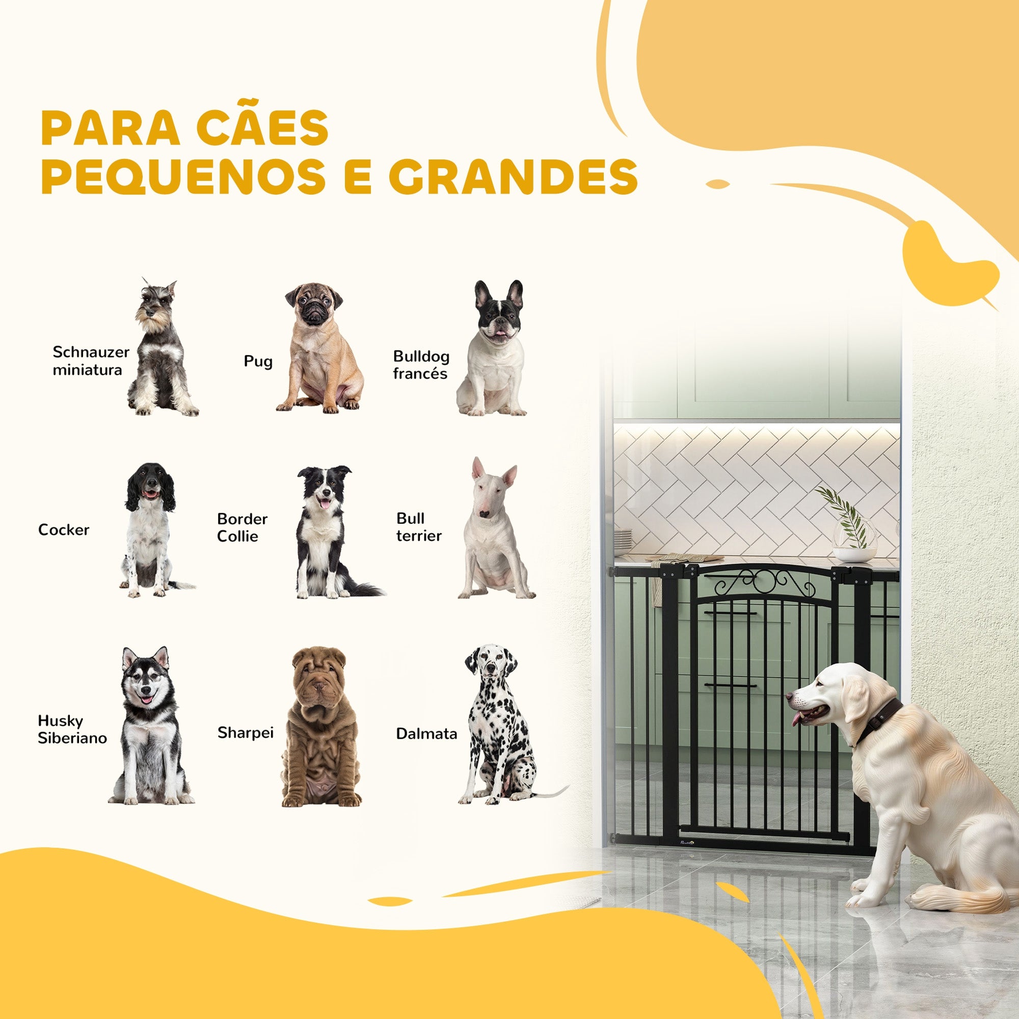 Barreira de Segurança Extensível 104 cm Preto