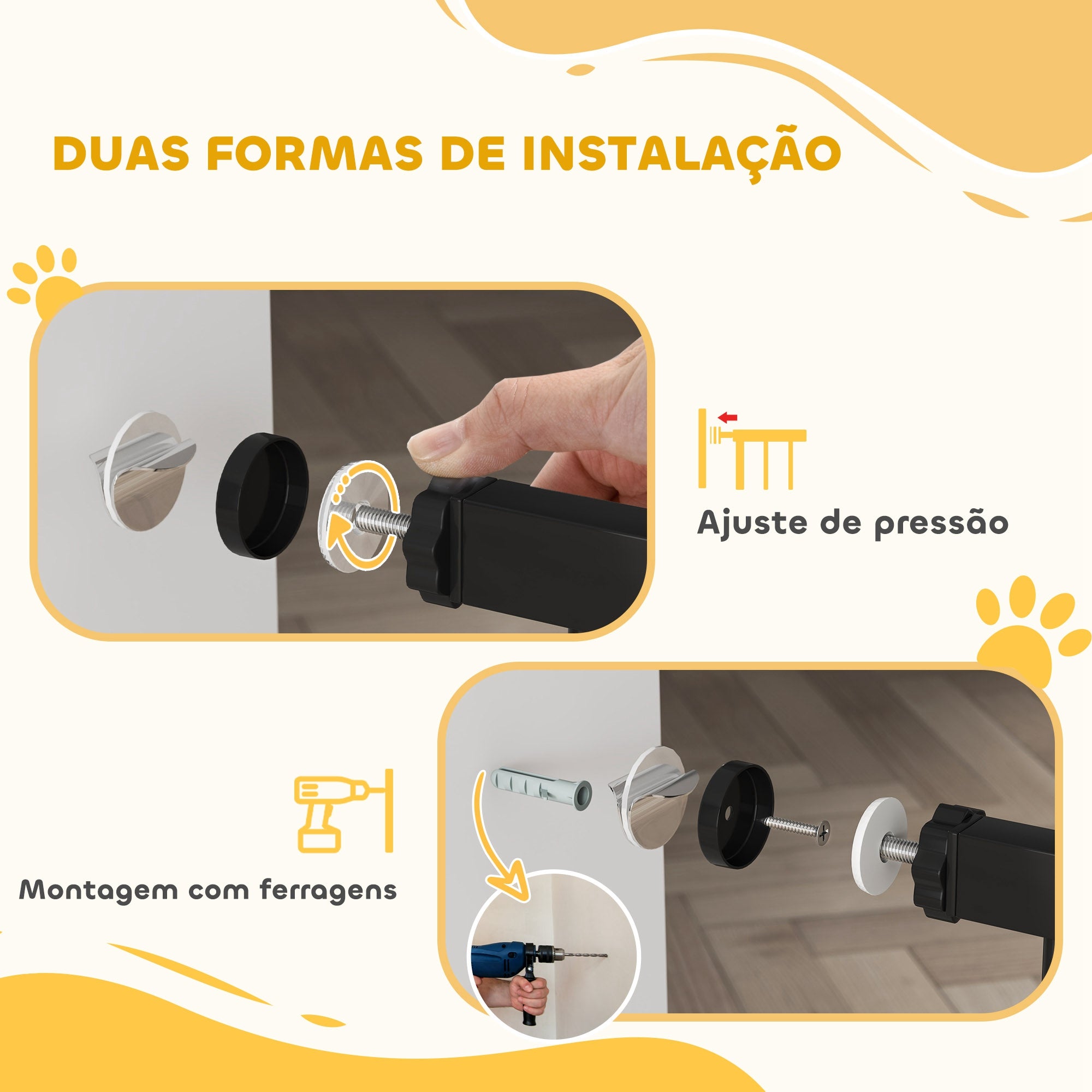 Barreira de Segurança Extensível 104 cm Preto