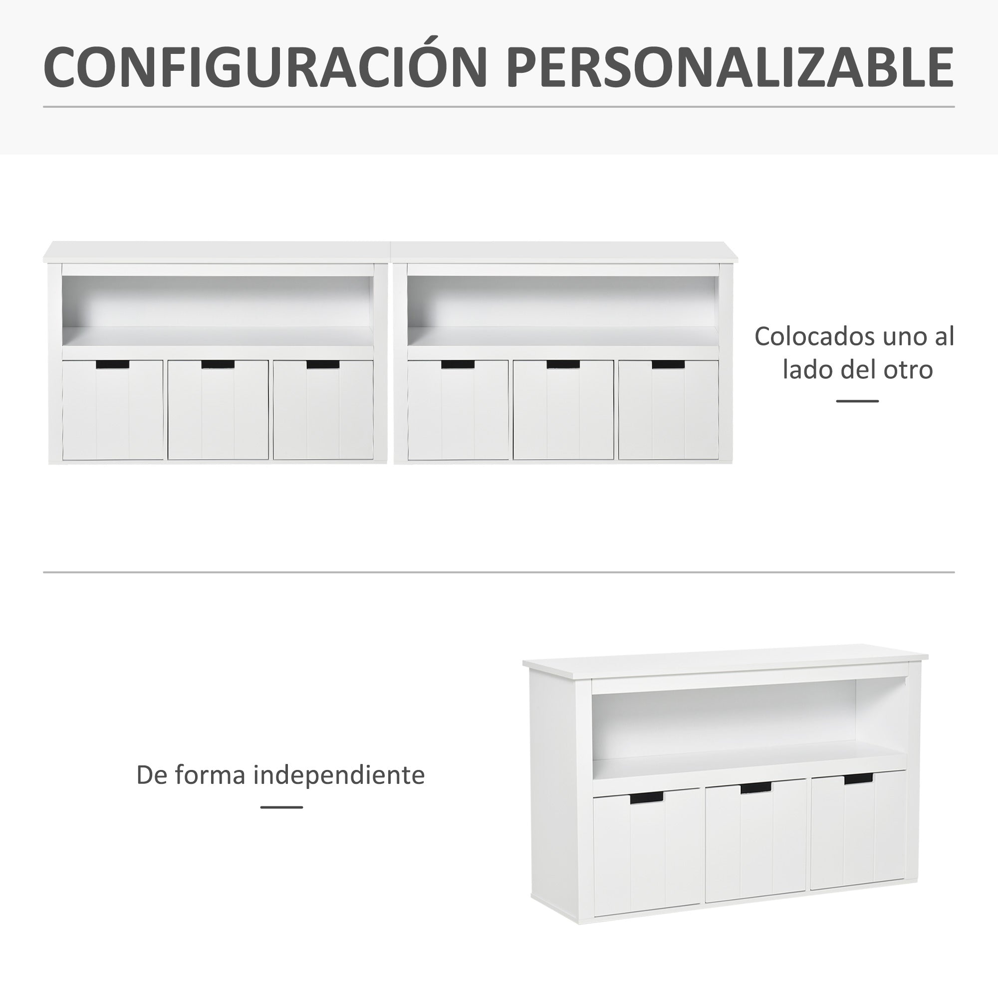 Aparador de Sala de Estar 102x33x61.5cm Branco