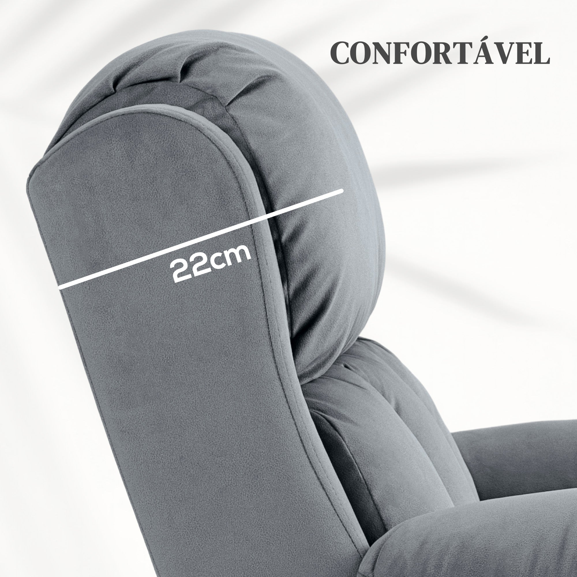 Poltrona Relax Cinzenta 90x95x103 cm com Massagem e Aquecimento