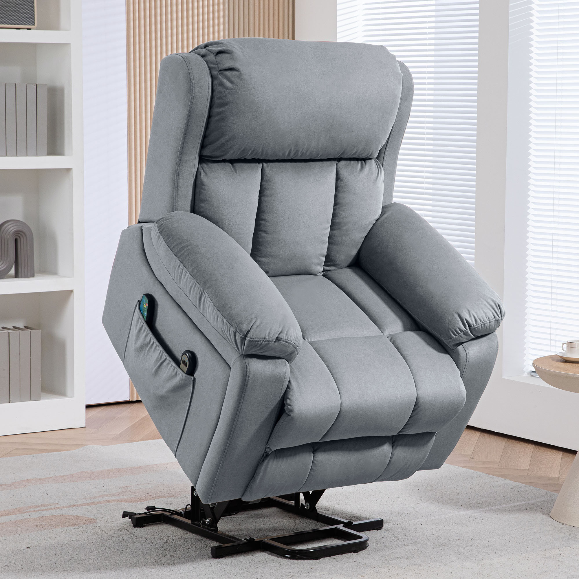 Poltrona Relax Cinzenta 90x95x103 cm com Massagem e Aquecimento