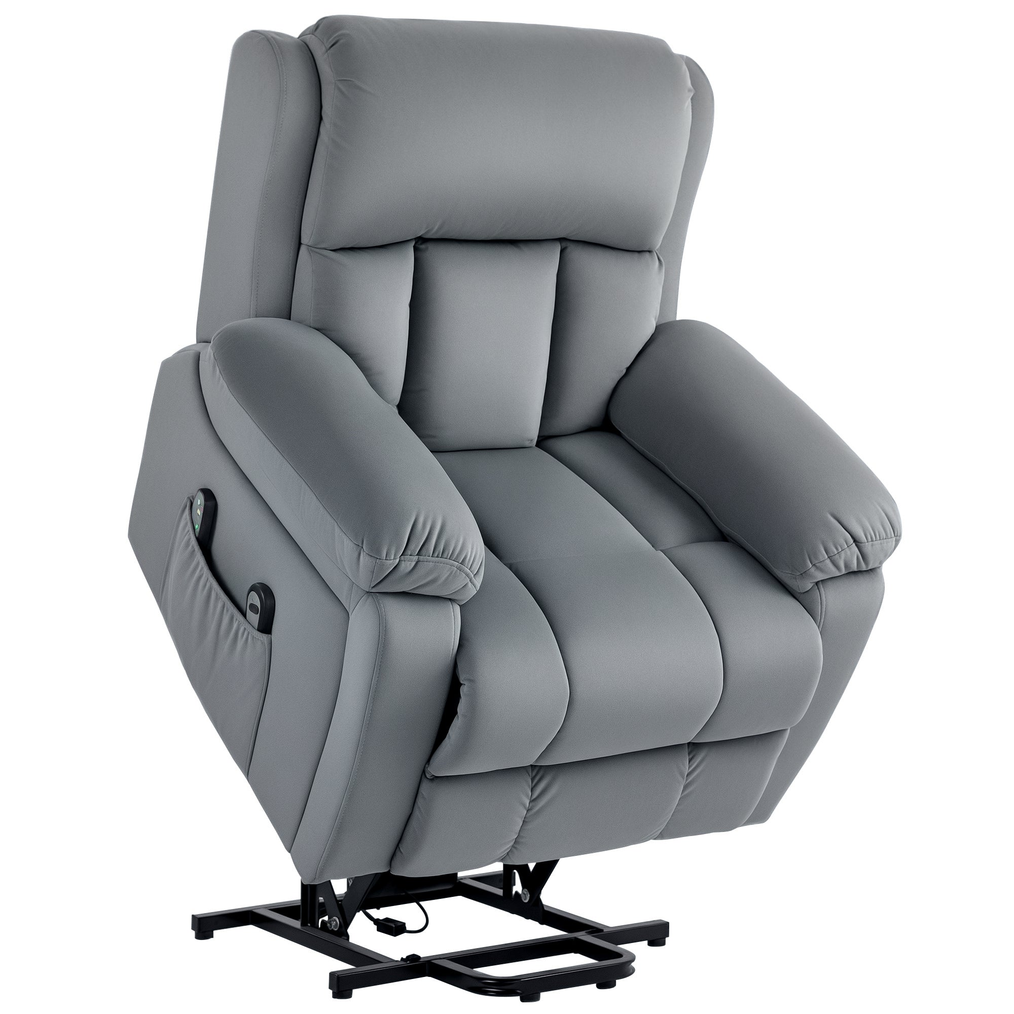 Poltrona Relax Cinzenta 90x95x103 cm com Massagem e Aquecimento