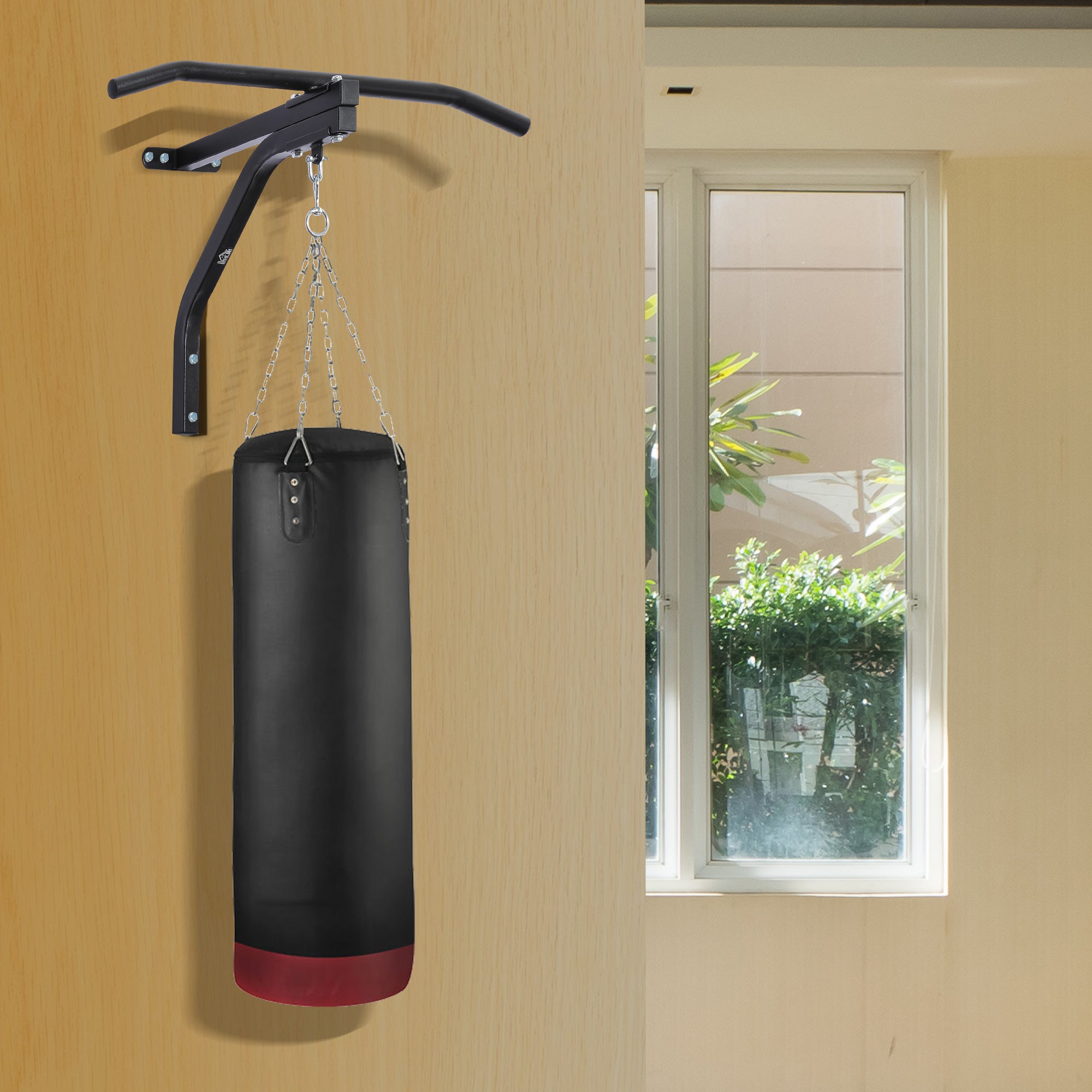 Barra de Elevação e Suporte para Saco de Boxe em Aço – 93x47x51 cm – Preto