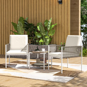 Conjunto de Jardim 3 Peças Creme 82x59x64 cm