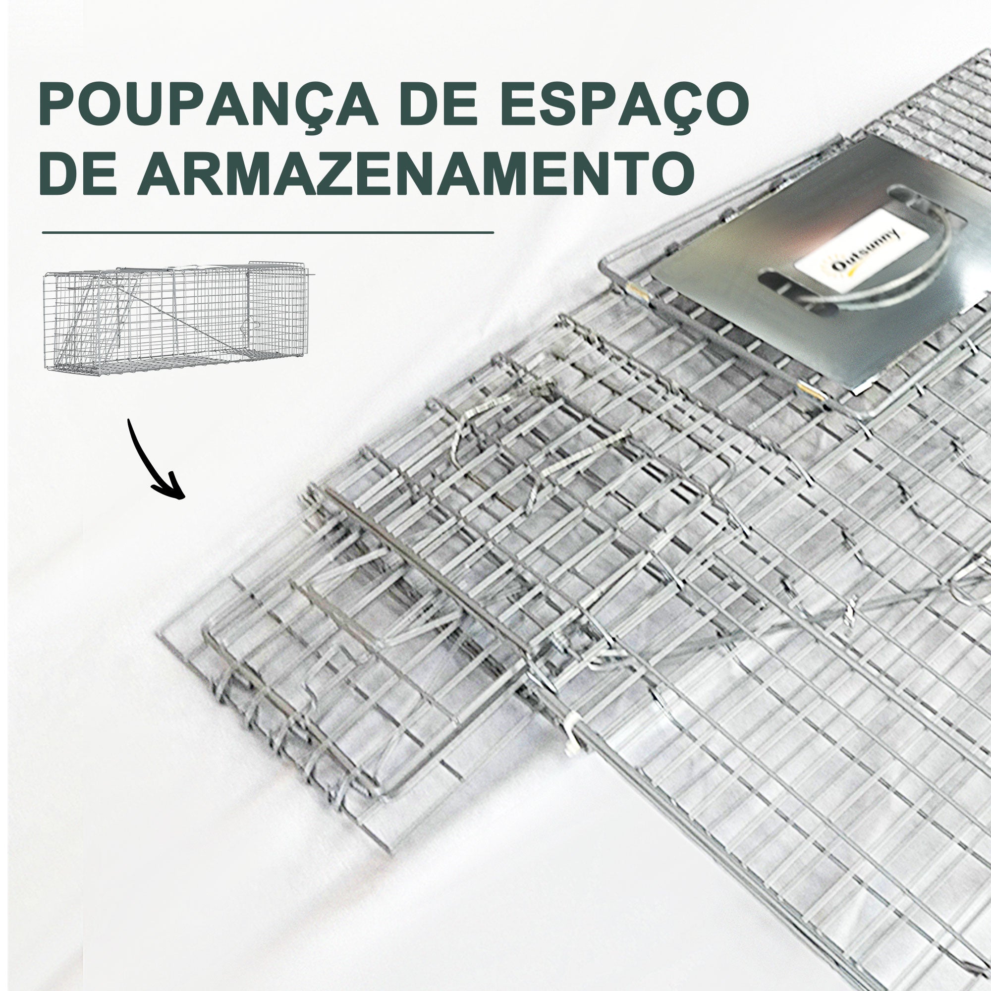 Armadilha para Animais Vivos Prata 93x31x34,5 cm - Captura Segura e Humana