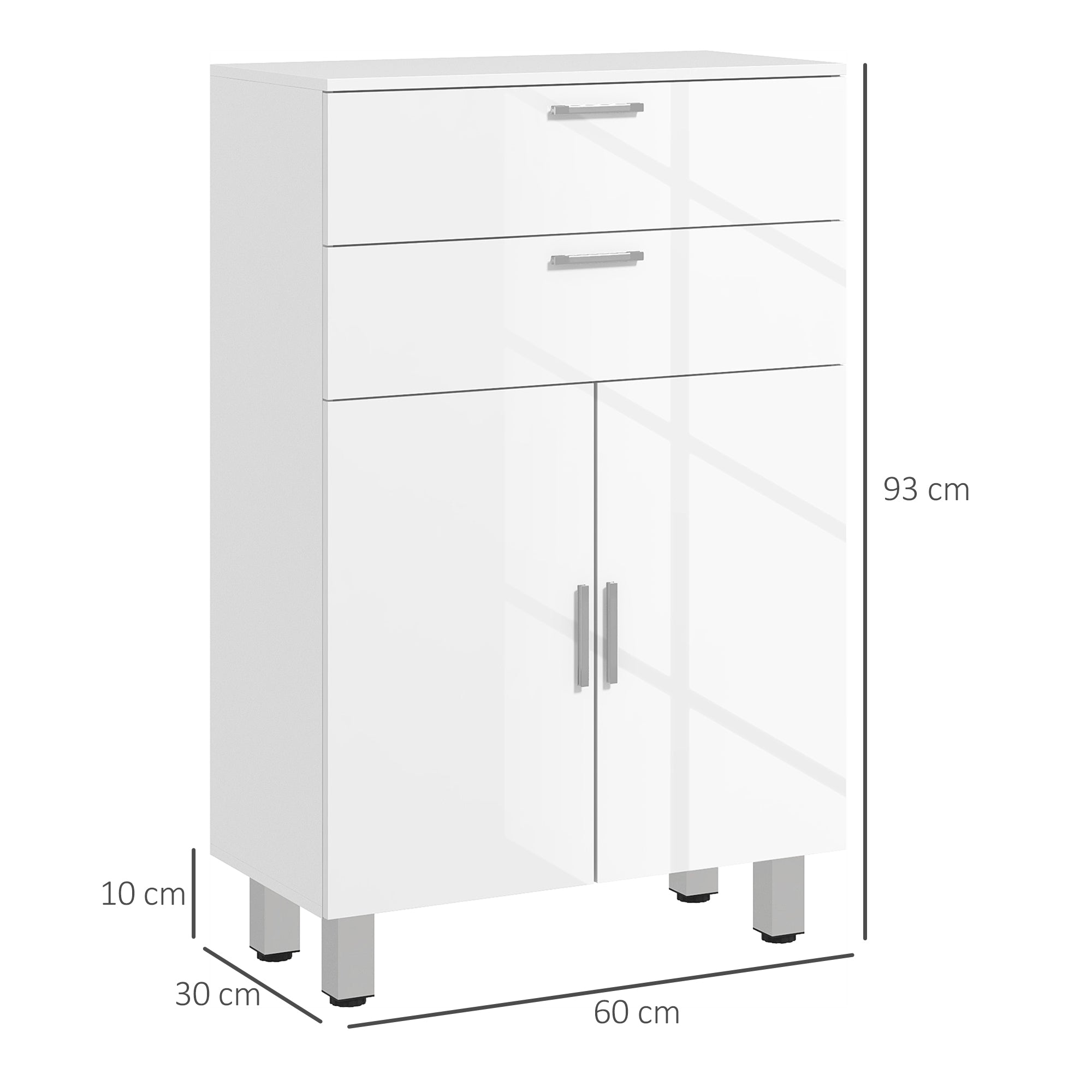 Móvel Auxiliar Casa de Banho Moderno 60x30x93 cm Branco
