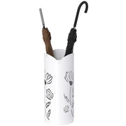 Suporte para Guarda-Chuva Branco 17x17x41 cm com Bandeja Amovível e 4 Ganchos