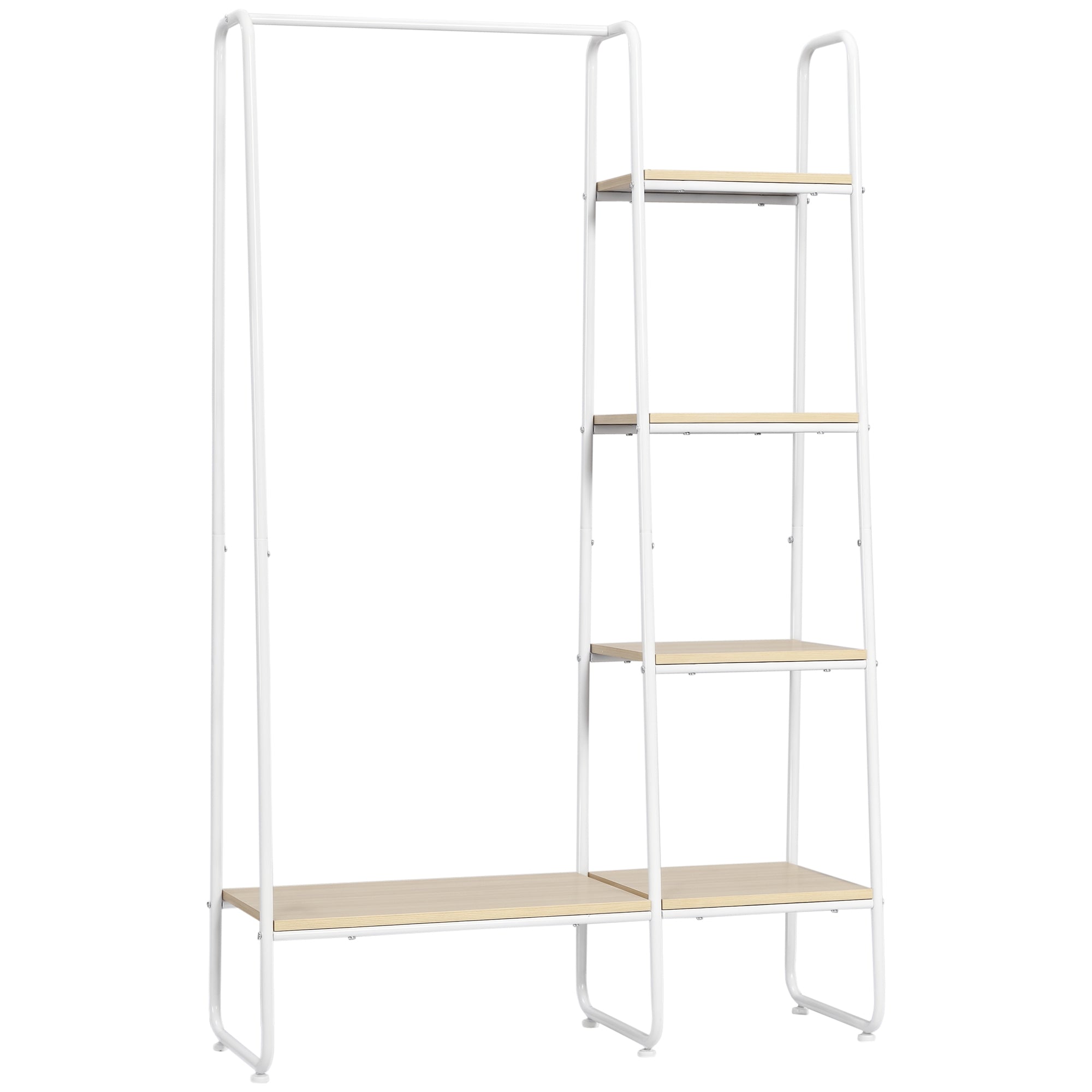 Suporte para Cabides de Madeira 101x39x160 cm - Madeira e Branco
