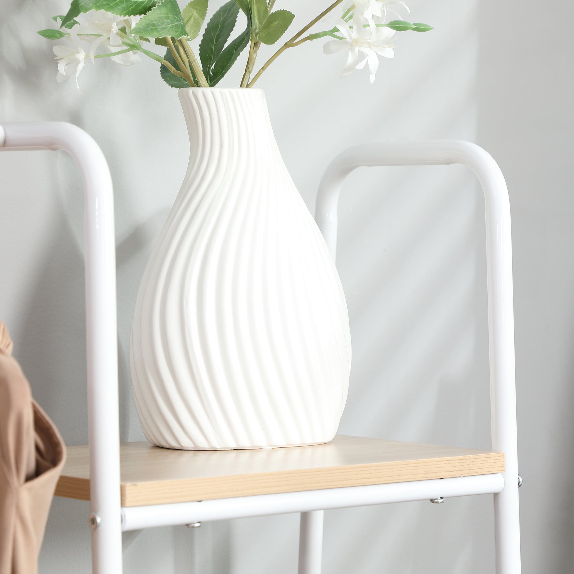Suporte para Cabides de Madeira 101x39x160 cm - Madeira e Branco