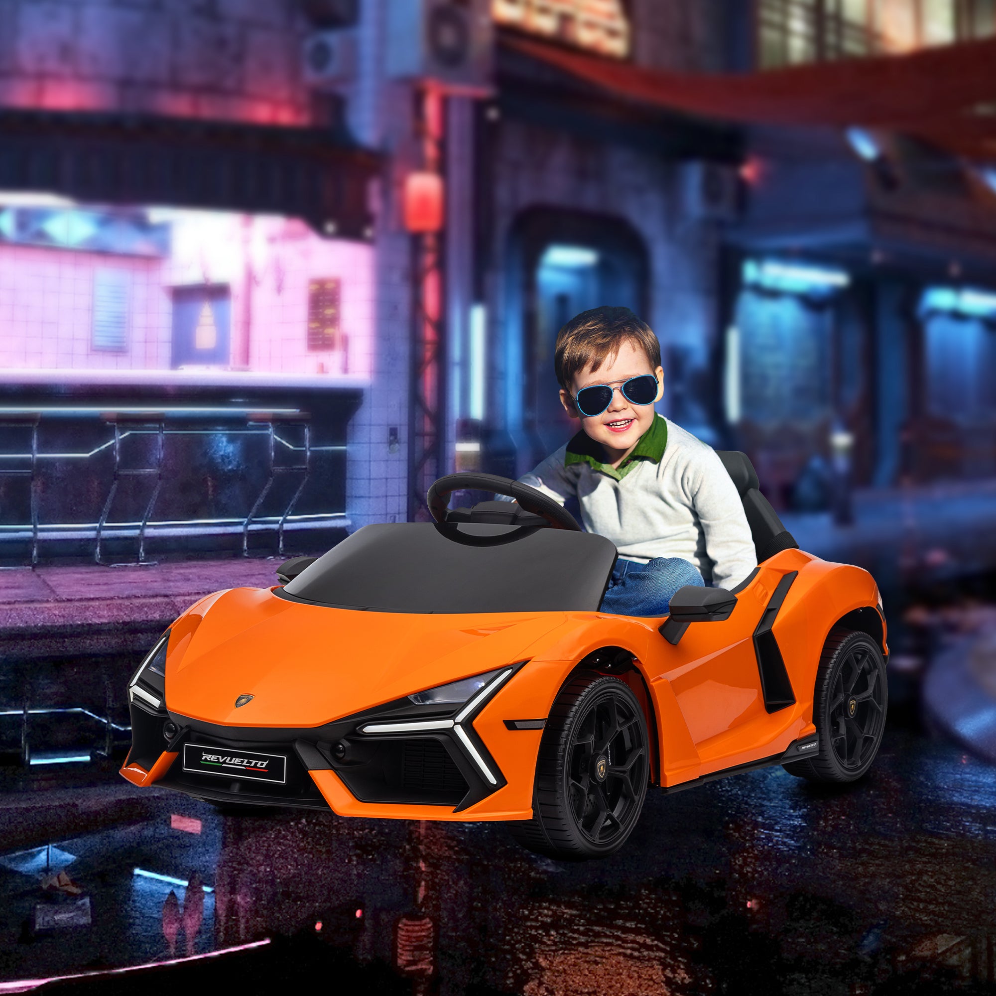 Carro Elétrico Infantil Laranja 105x60x40 cm