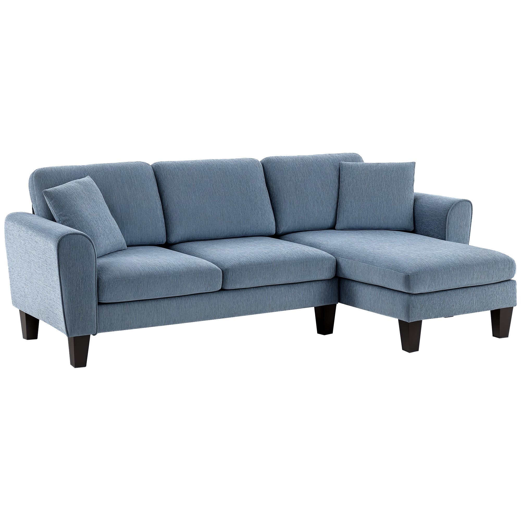 Sofá Chaise Longue Cinza Azulado 230x138x87 cm