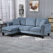 Sofá Chaise Longue Cinza Azulado 230x138x87 cm