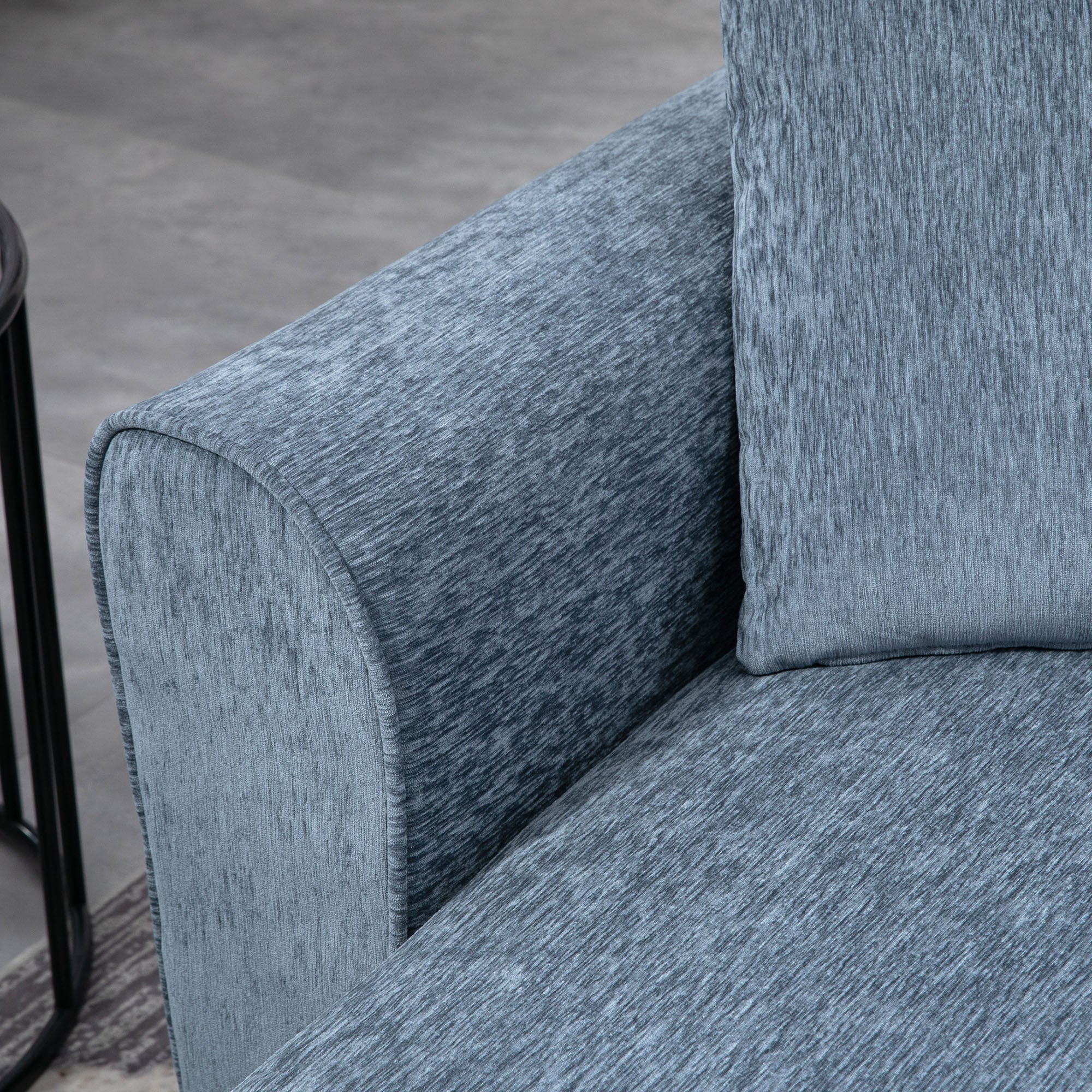 Sofá Chaise Longue Cinza Azulado 230x138x87 cm
