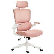 Cadeira de Escritório com Encosto Alto Rosa 62x58x120-133 cm