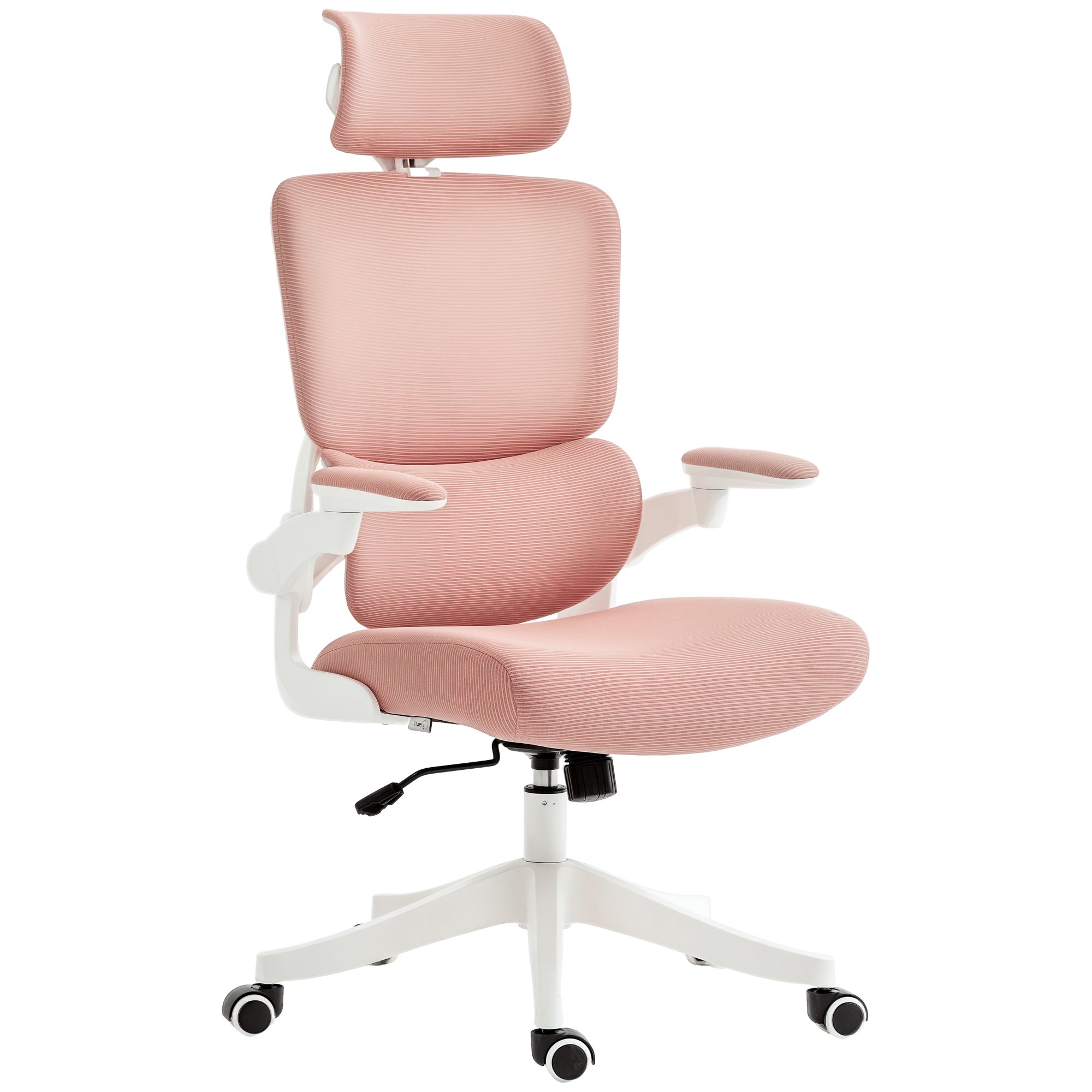 Cadeira de Escritório com Encosto Alto Rosa 62x58x120-133 cm