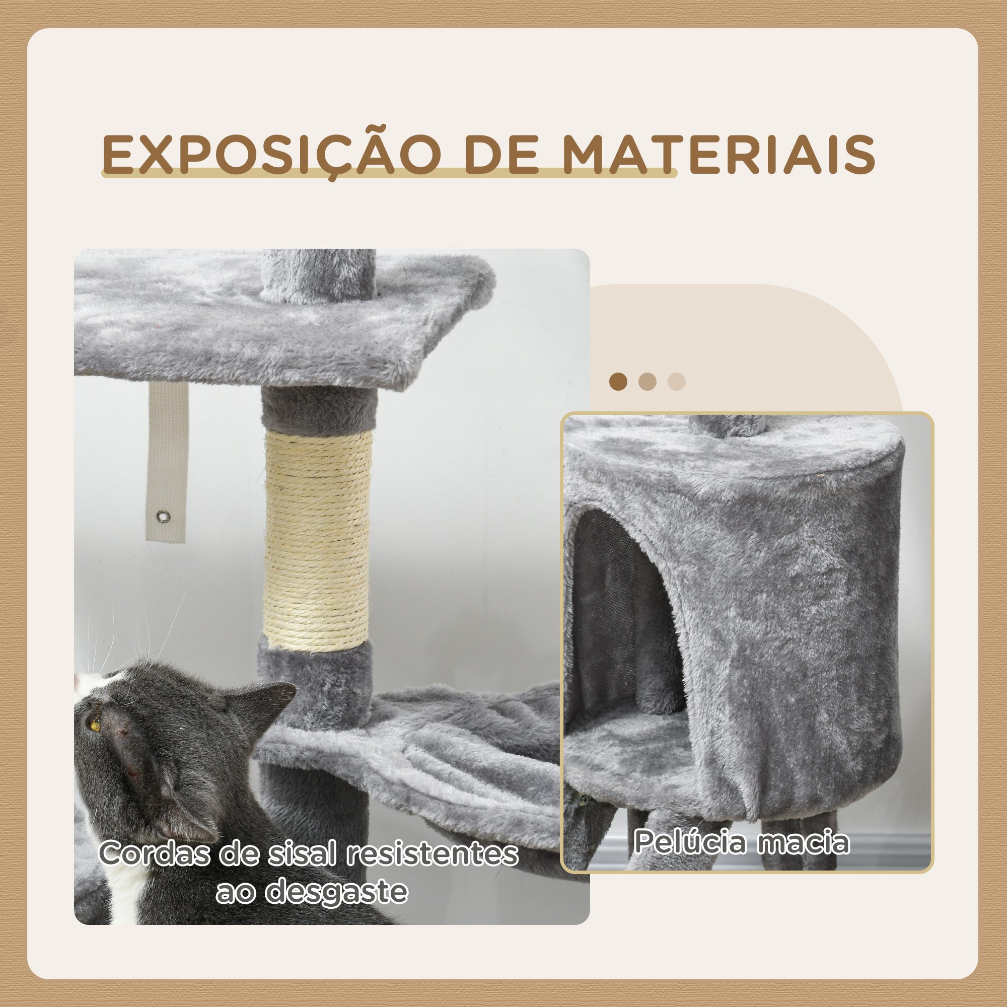 Arranhador para Gatos Cinzento de 134,2 cm - PawHut - 50x35x134,2 cm