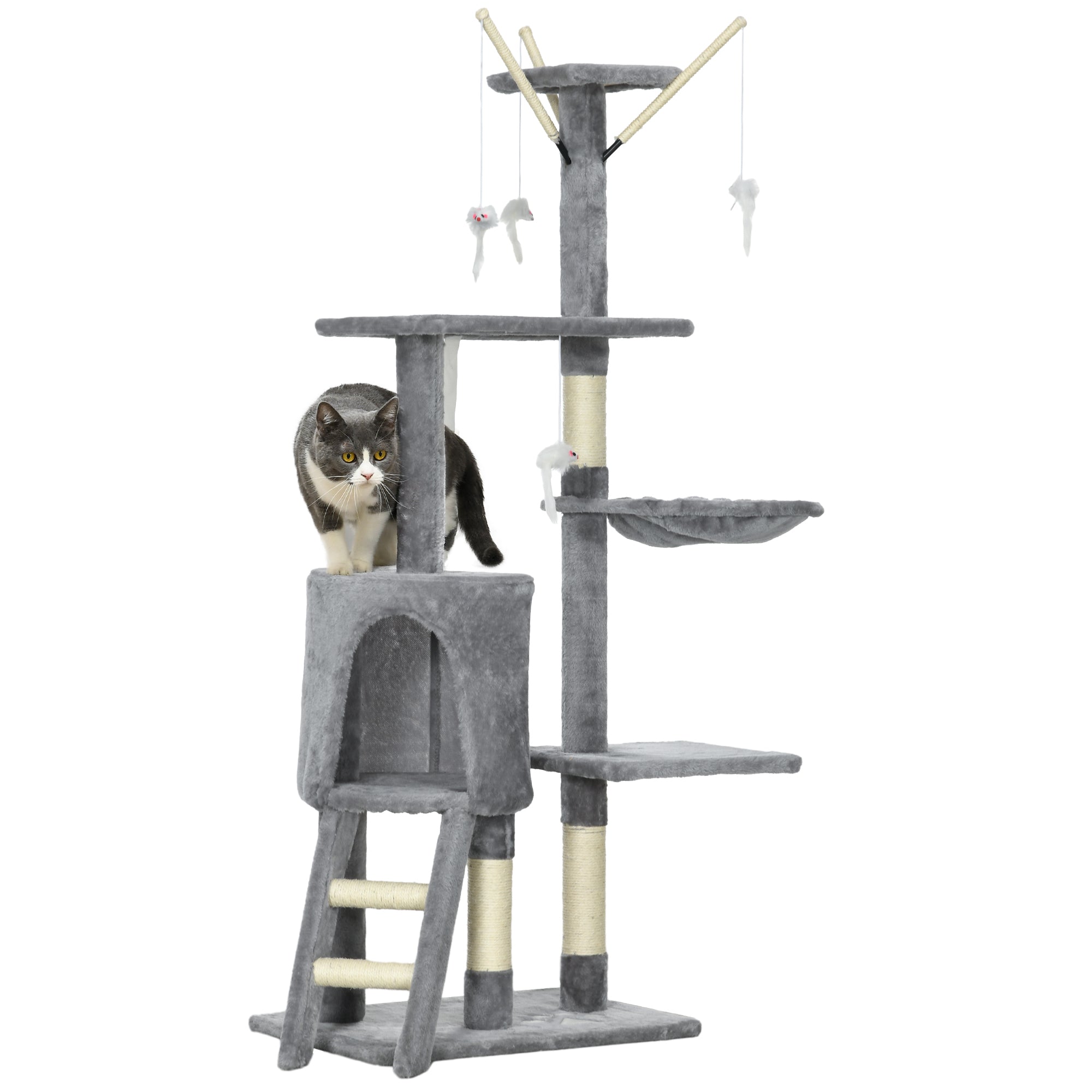 Arranhador para Gatos Cinzento de 134,2 cm - PawHut - 50x35x134,2 cm