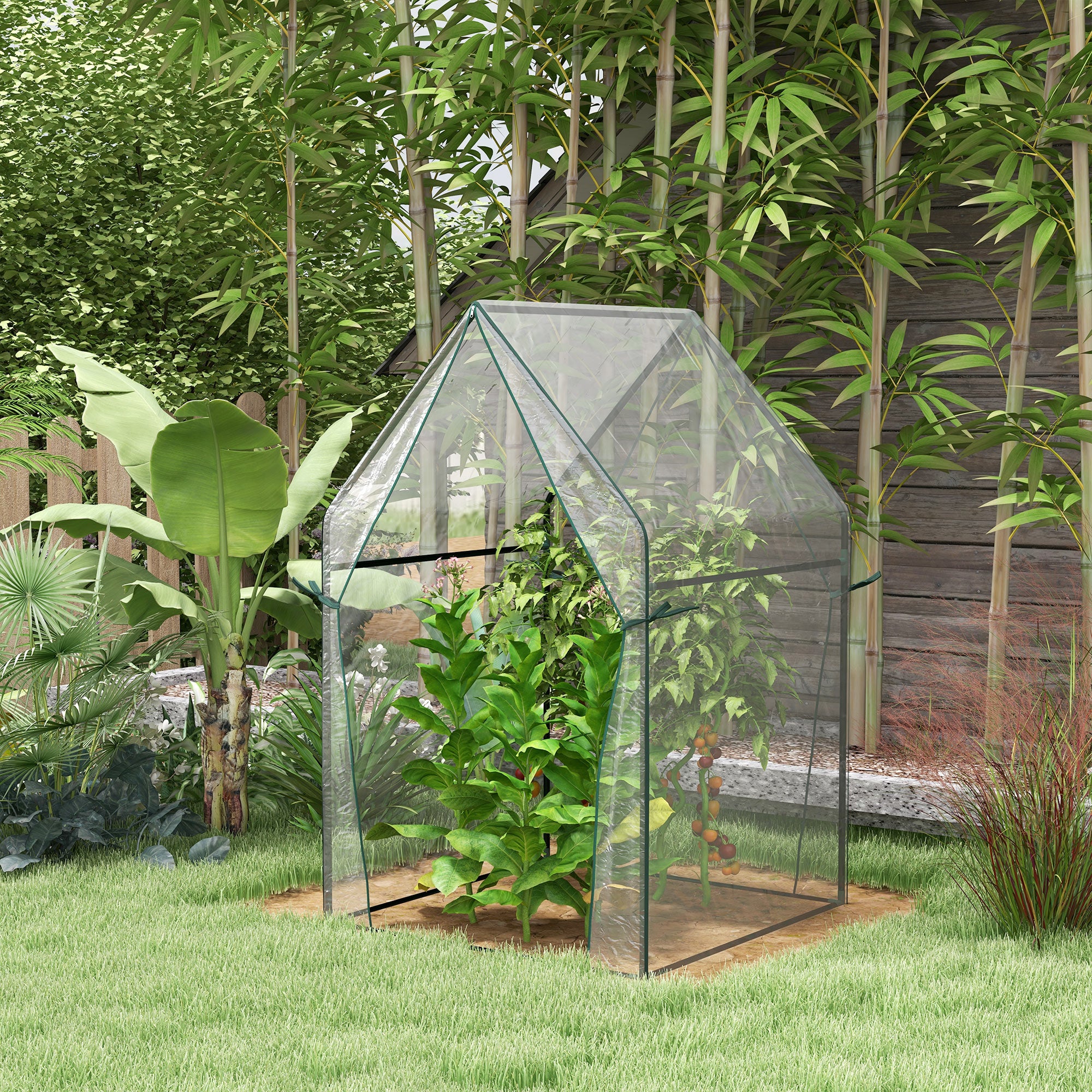 Estufa de Jardim Transparente 90x90x145 cm