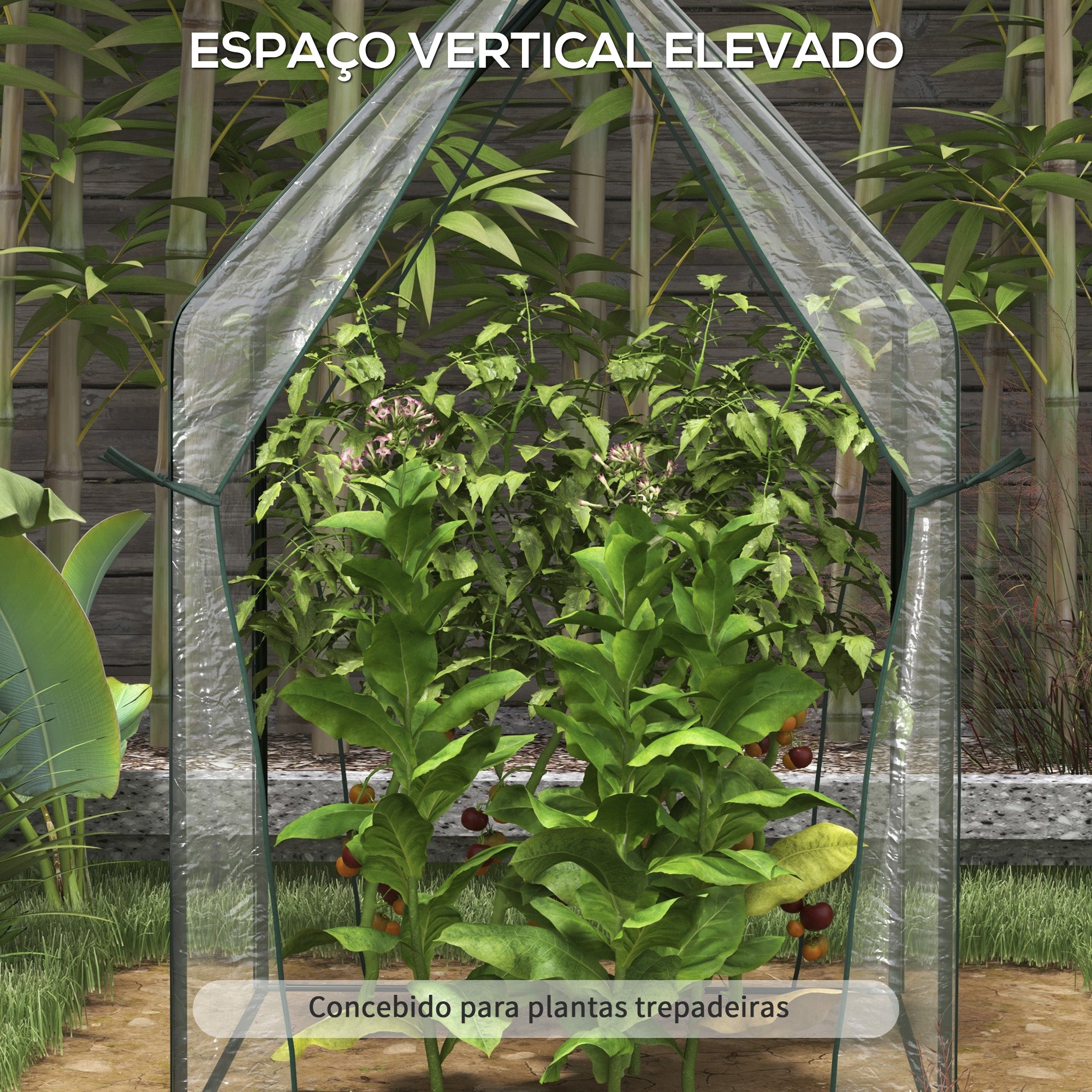 Estufa de Jardim Transparente 90x90x145 cm