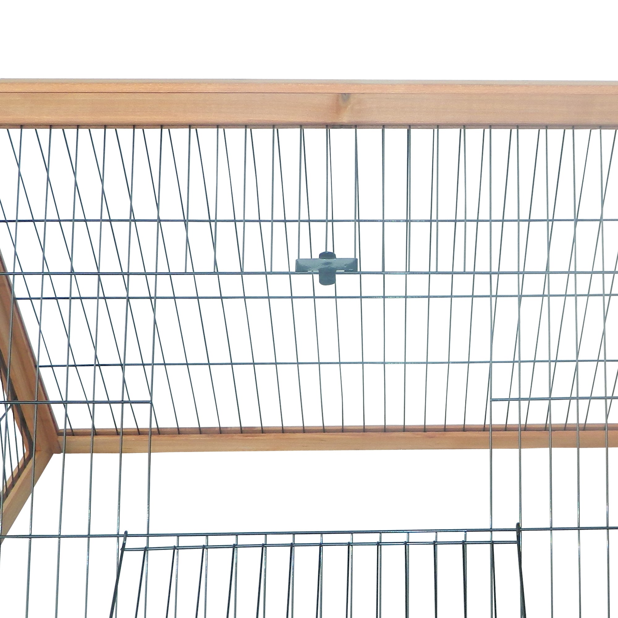 Gaiola para Coelhos Triangular em Madeira Natural 116x62,2x62,5 cm