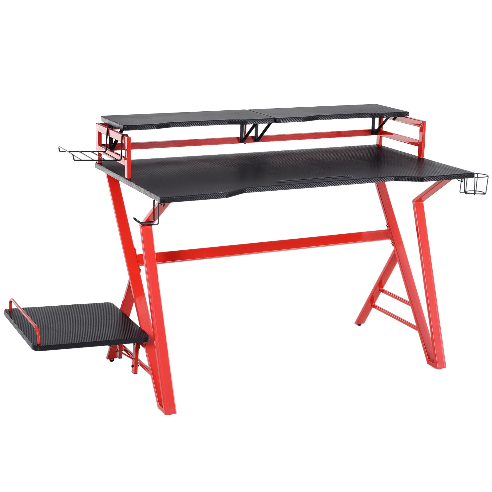 Secretária Mesa de Trabalho 168x66x92,5cm Cor Negro e Vermelho