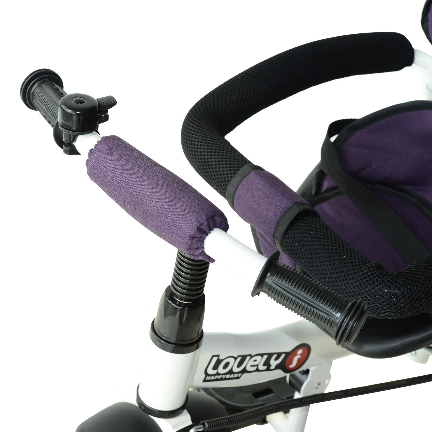 Triciclo Infantil com Capota - Roxo e Branco - 92 x 51 x 110 cm