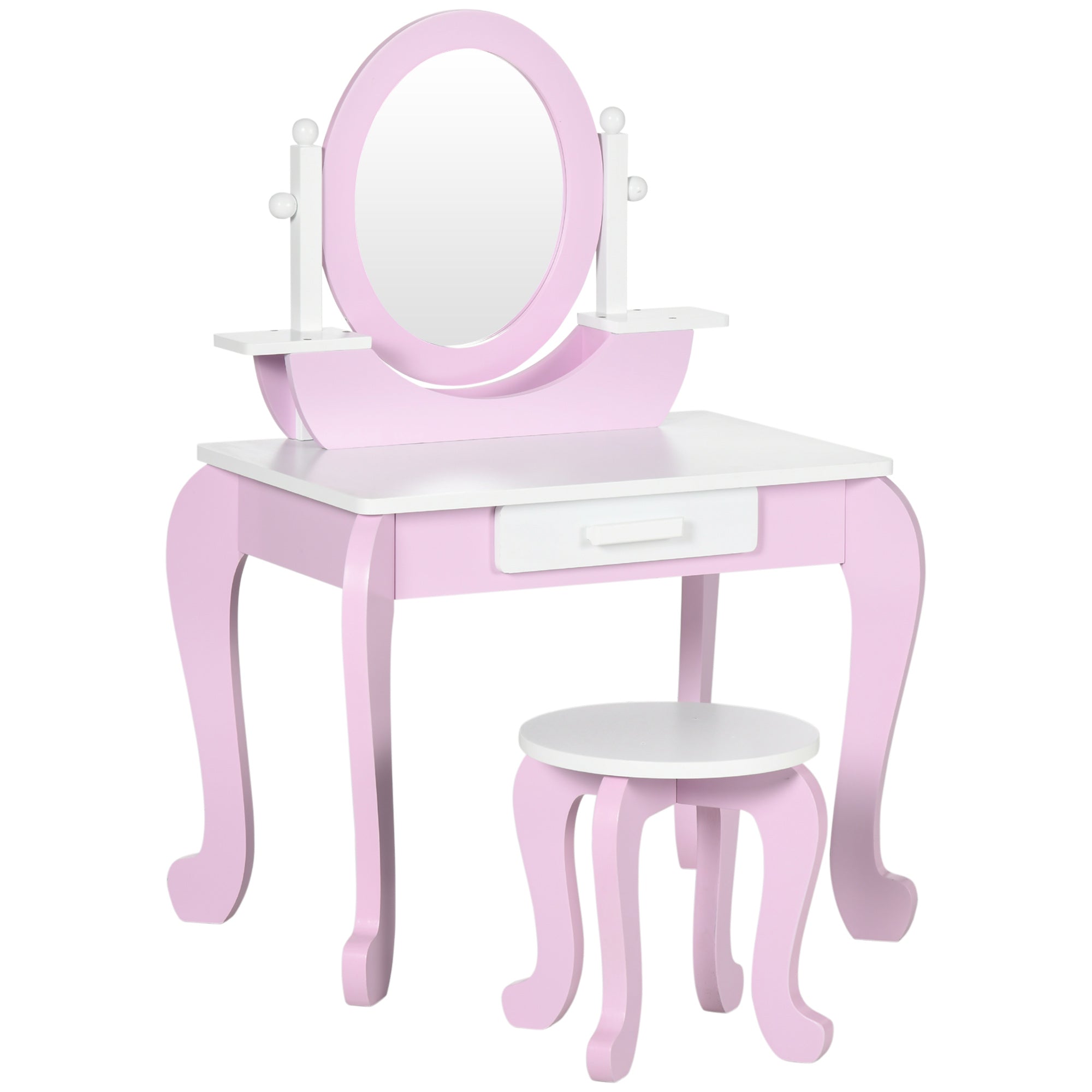 Toucador Infantil com Banco Rosa 65,5x46x93cm