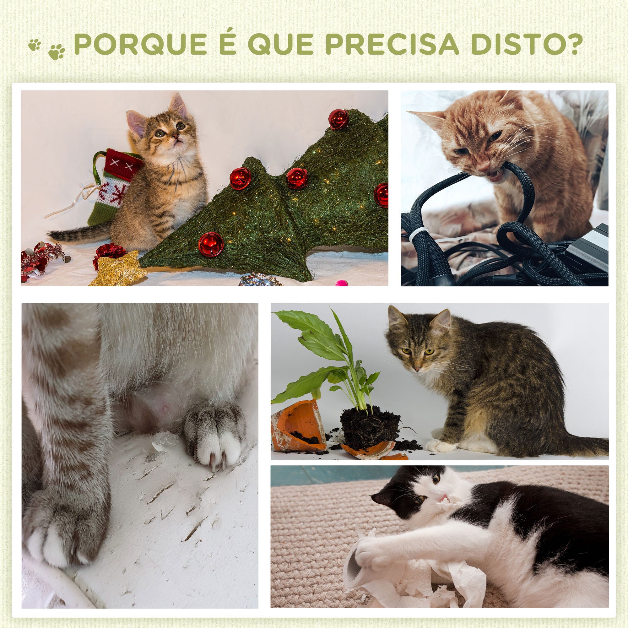 Arranhador para Gatos Verde 49x40x107 cm - Centro de Atividades para Gatos