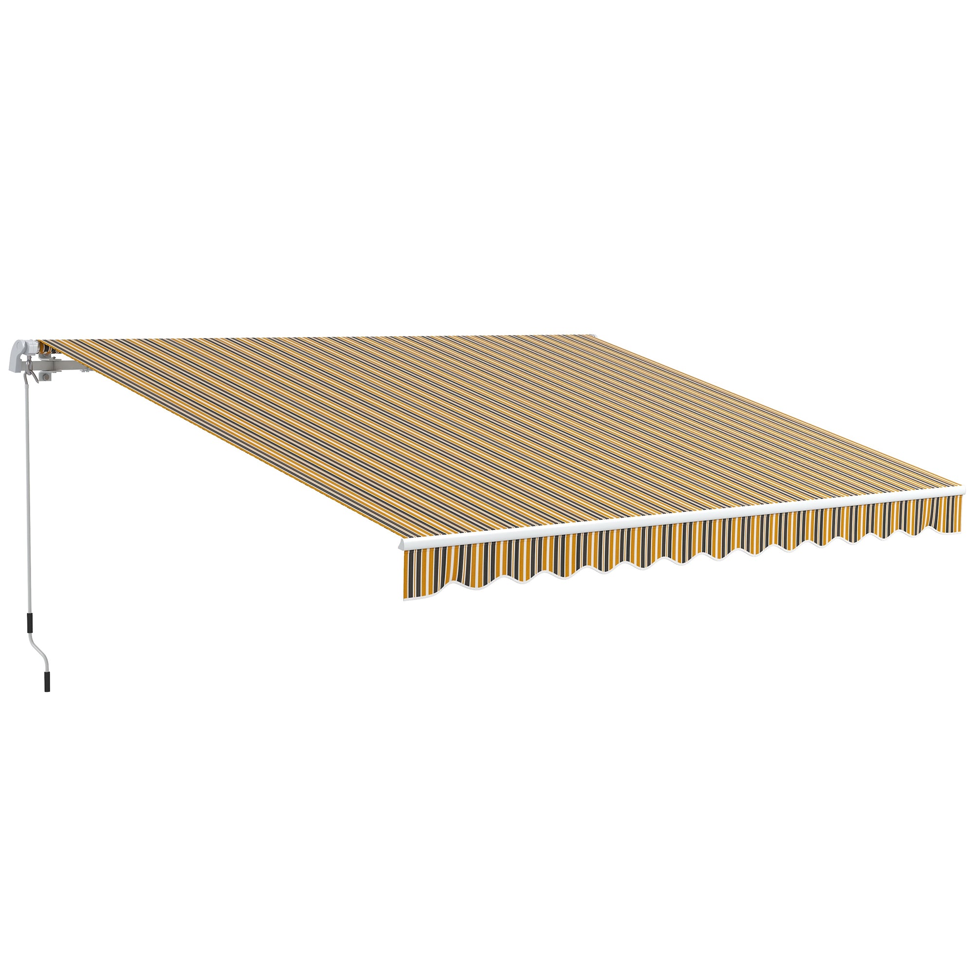 Toldo Manual Retrátil 350x250 cm Cinza e Amarelo