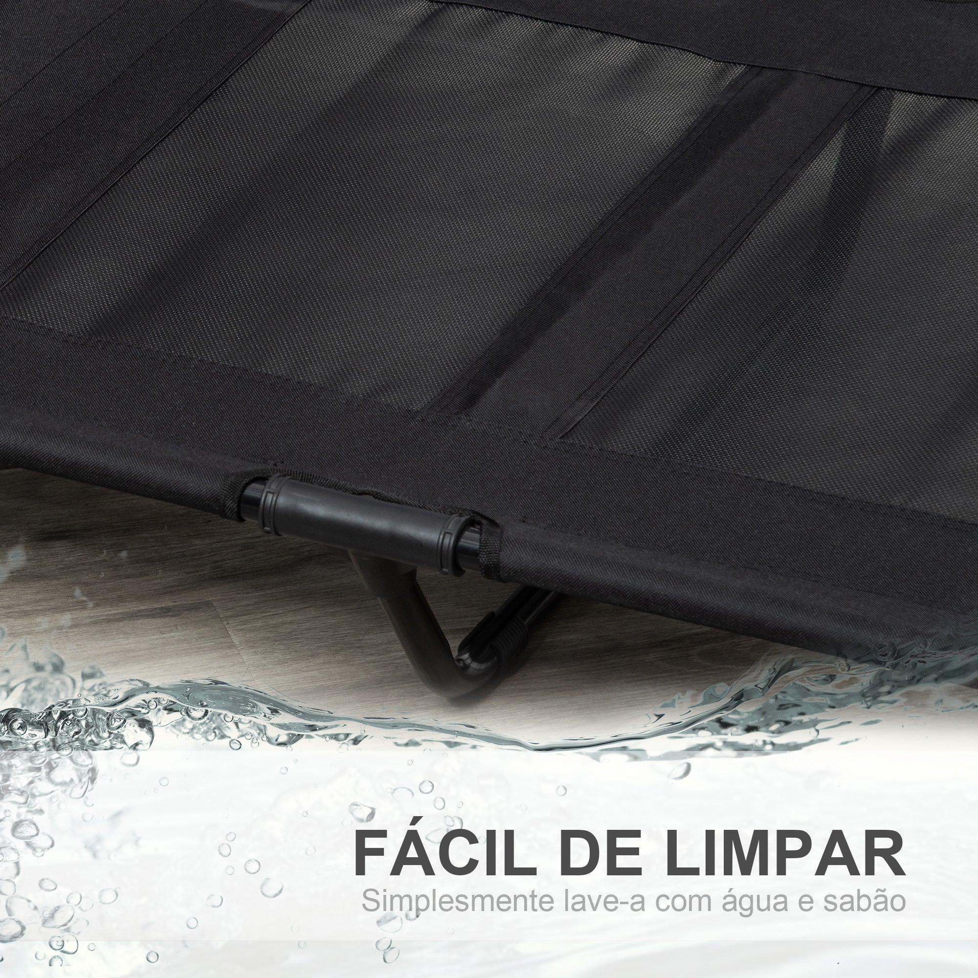 Cama Elevada para Animais de Estimação - 92x76x18 cm - Cor Preto