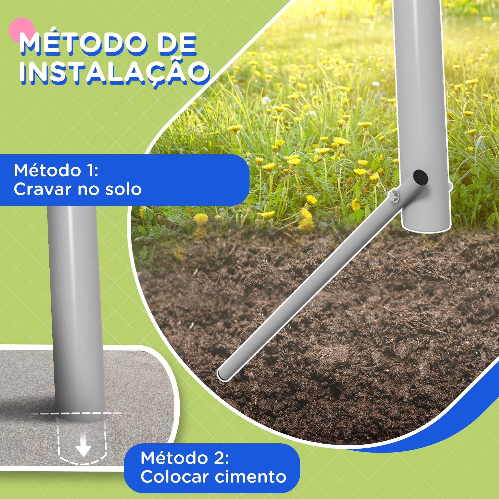 Baloiço para Crianças com 1 Baloiço Simples, 1 Planador, Anti-UV, 135 kg, 255x160x180 cm - Verde e Cinza