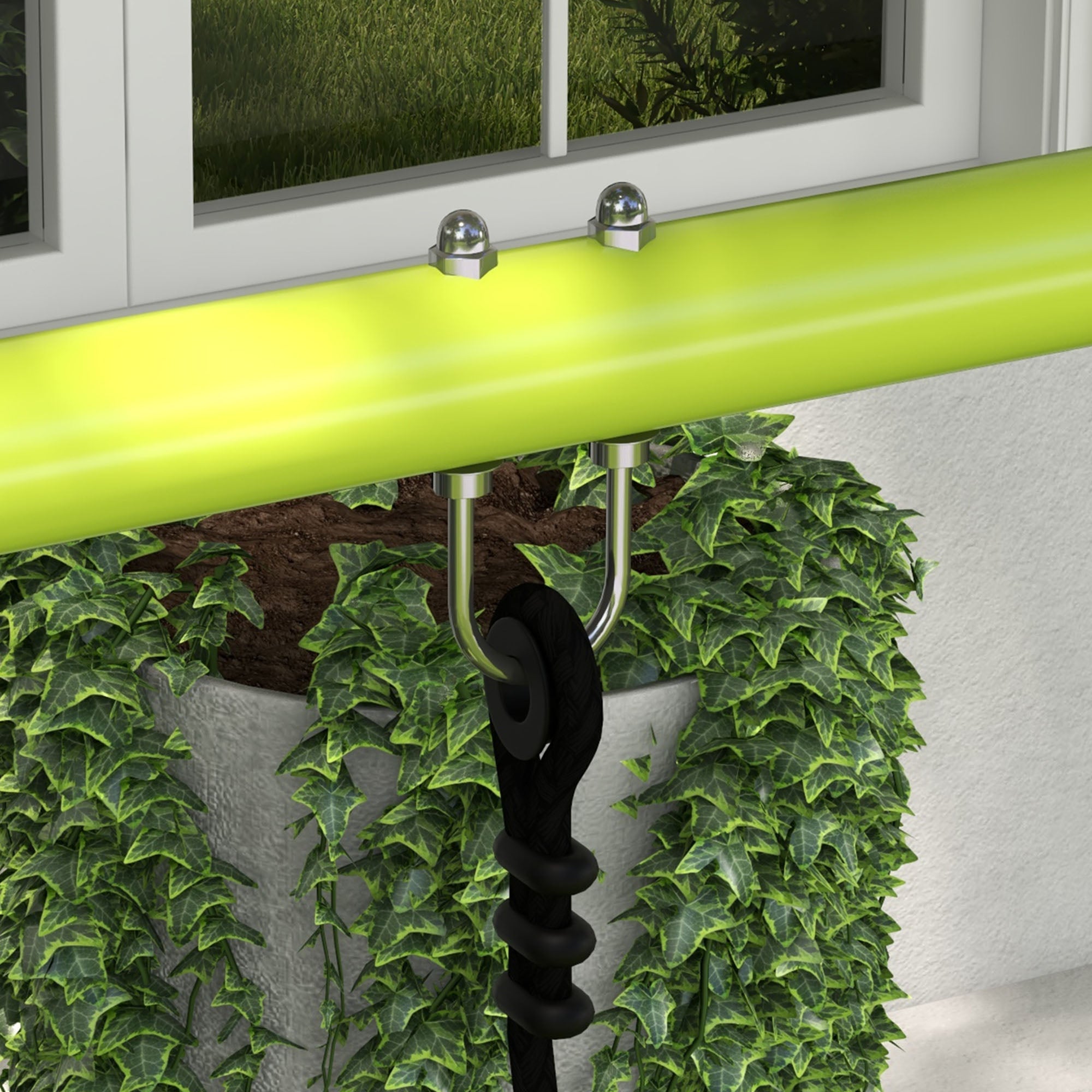 Baloiço para Crianças com 1 Baloiço Simples, 1 Planador, Anti-UV, 135 kg, 255x160x180 cm - Verde e Cinza